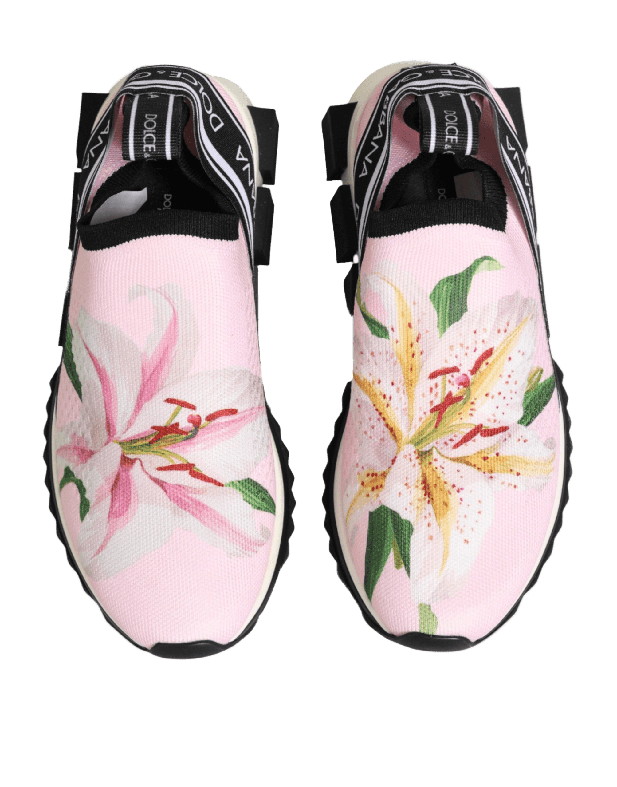 Dolce & Gabbana Pink Floral Sorrento Low Top Sneakers Shoes Glam Steals