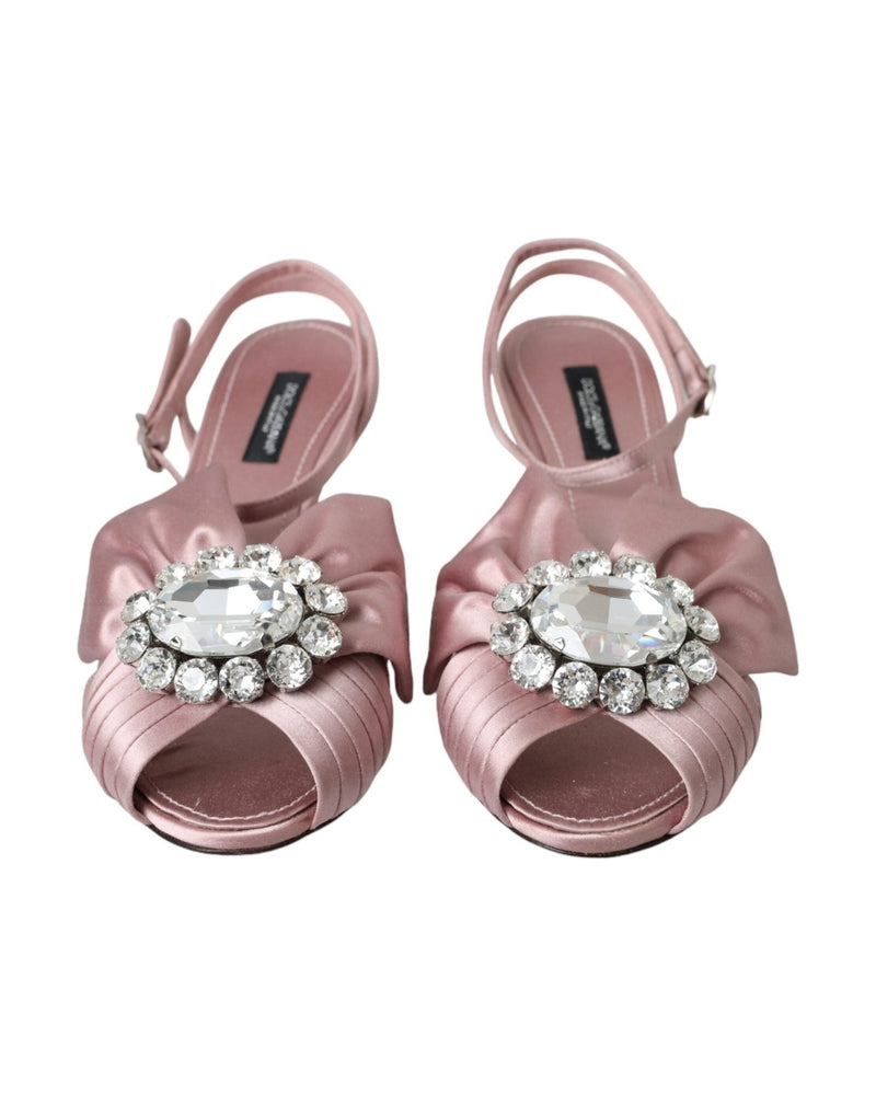 Dolce & Gabbana Pink Keira Crystal Heels Sandals Shoes Glam Steals