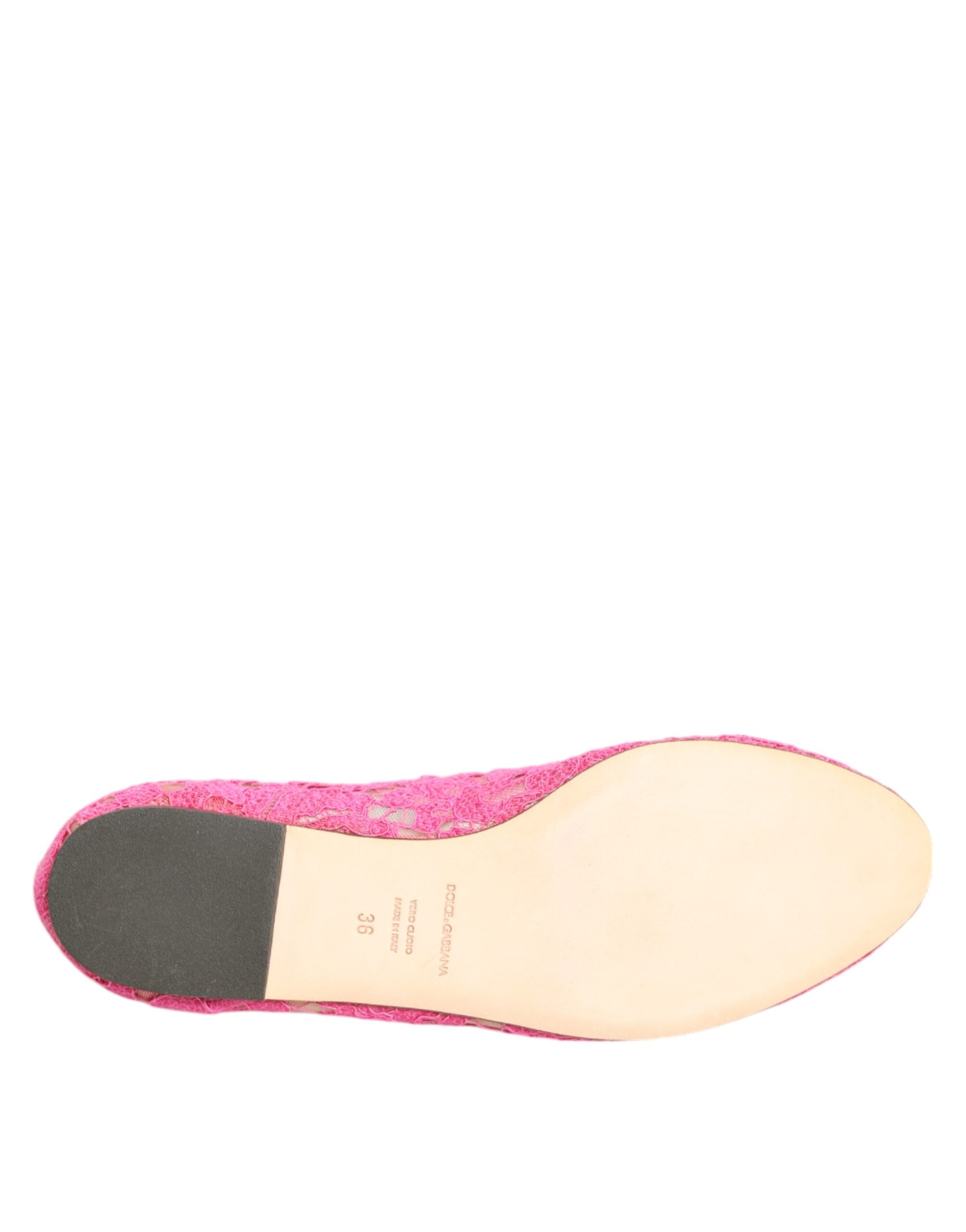 Dolce & Gabbana Pink Lace Taormina Crystals Flats Shoes Glam Steals
