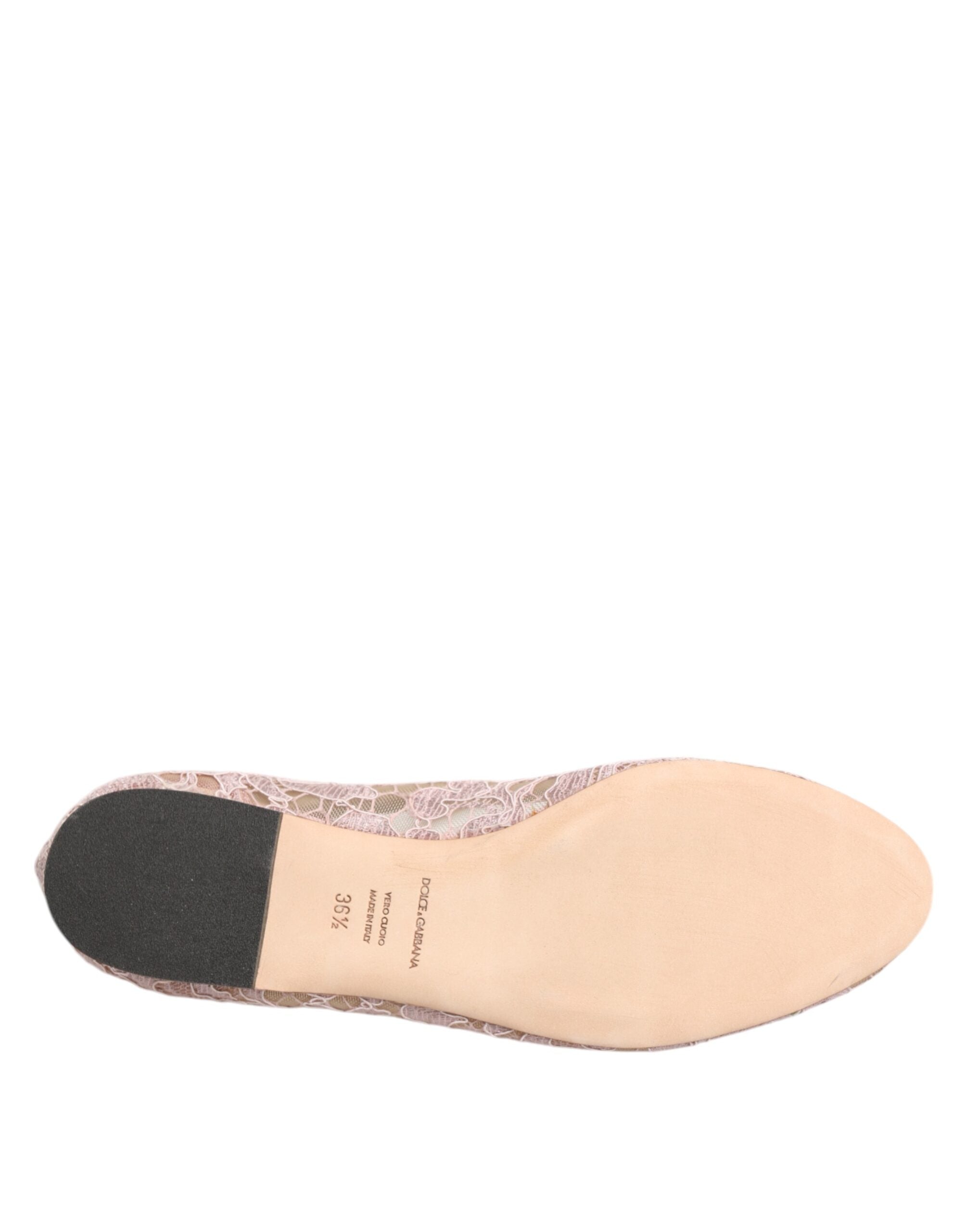 Dolce & Gabbana Pink Lace Taormina Crystals Flats Shoes Glam Steals