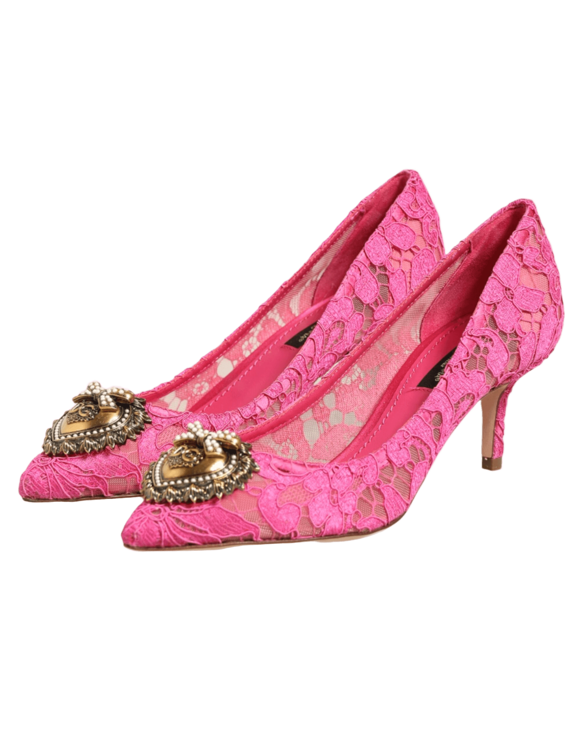 Dolce & Gabbana Pink Lace Taormina Devotion Pumps Shoes Glam Steals