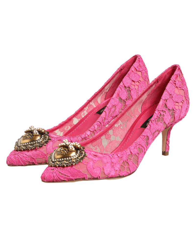 Dolce & Gabbana Pink Lace Taormina Devotion Pumps Shoes Glam Steals
