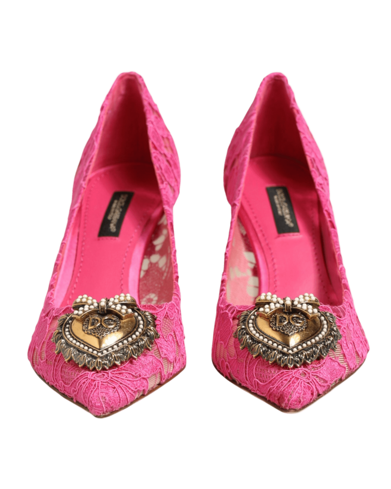 Dolce & Gabbana Pink Lace Taormina Devotion Pumps Shoes Glam Steals