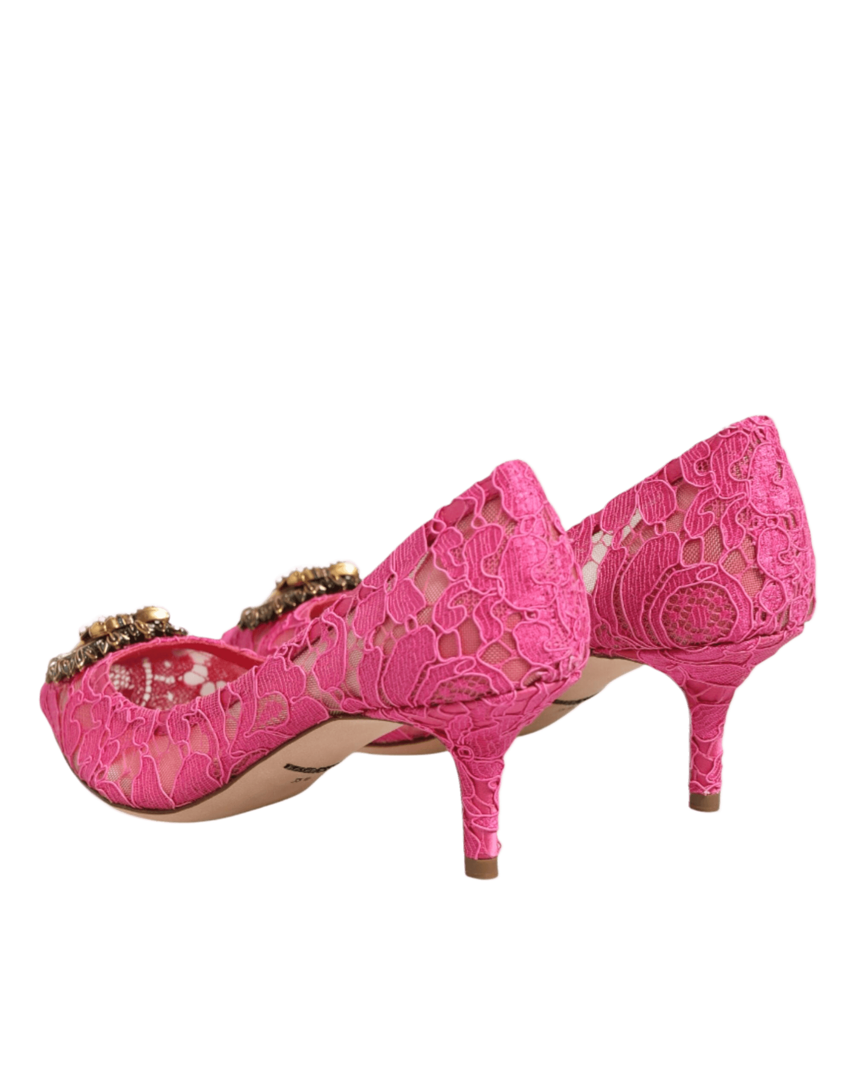 Dolce & Gabbana Pink Lace Taormina Devotion Pumps Shoes Glam Steals