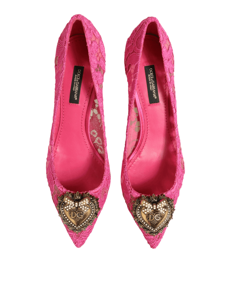 Dolce & Gabbana Pink Lace Taormina Devotion Pumps Shoes Glam Steals