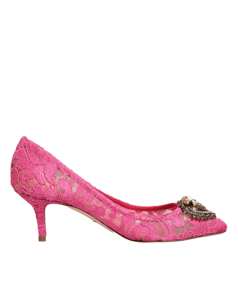 Dolce & Gabbana Pink Lace Taormina Devotion Pumps Shoes Glam Steals