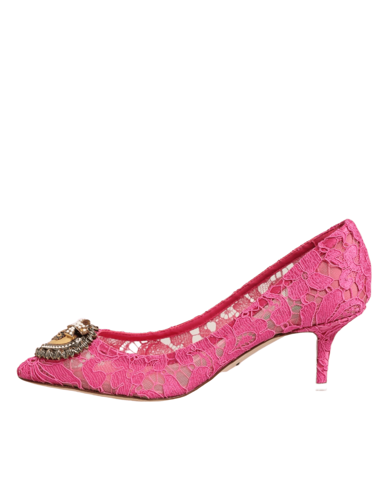 Dolce & Gabbana Pink Lace Taormina Devotion Pumps Shoes Glam Steals