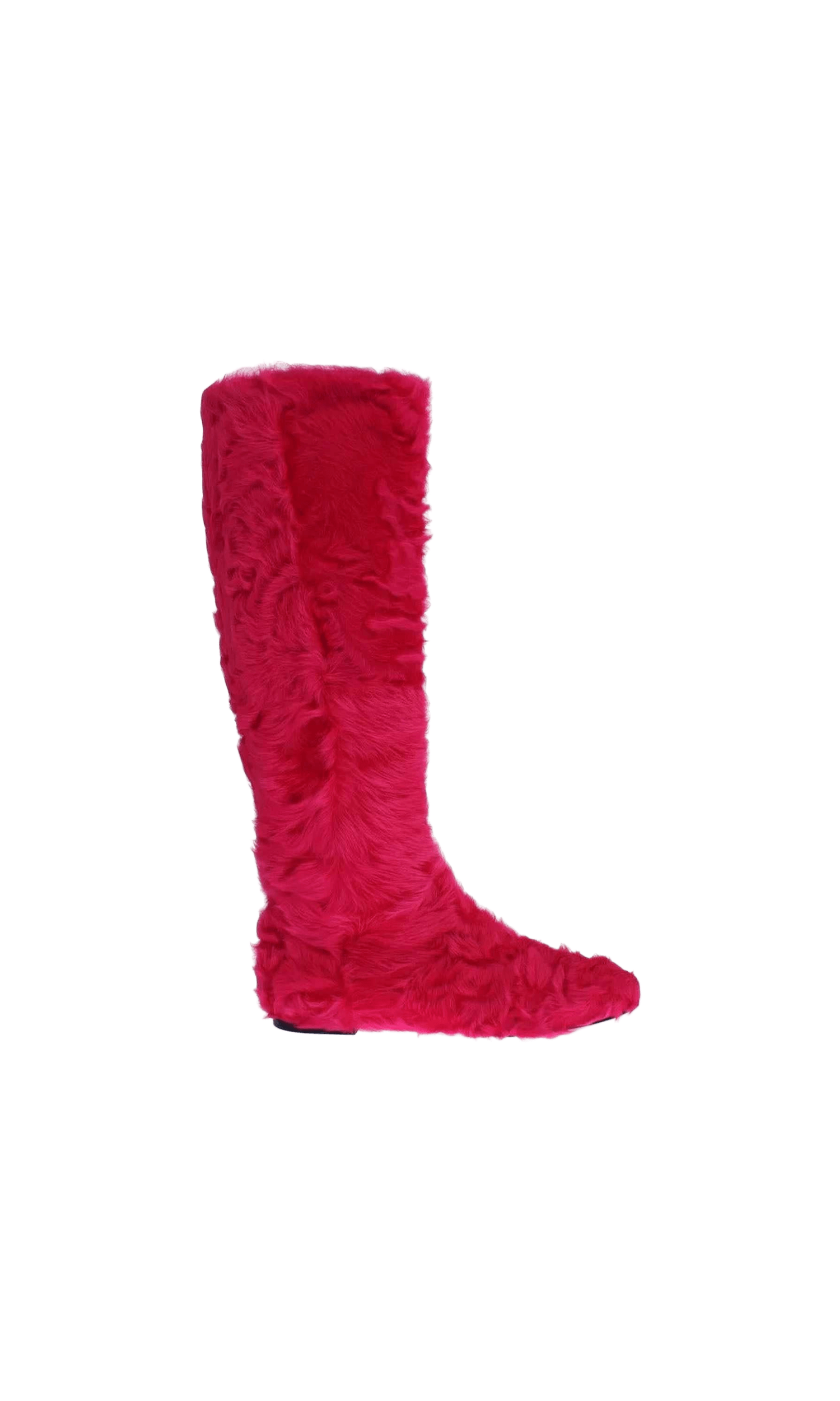 Dolce & Gabbana Pink Lamb Fur Leather Flat Boots Shoes Glam Steals