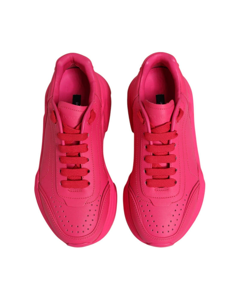 Dolce & Gabbana Pink Leather Daymaster Low Top Sneakers Shoes Glam Steals