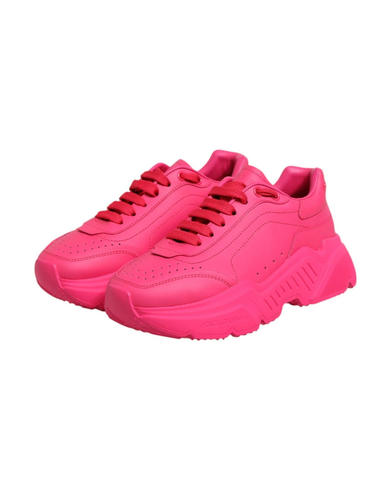 Dolce & Gabbana Pink Leather Daymaster Low Top Sneakers Shoes Glam Steals