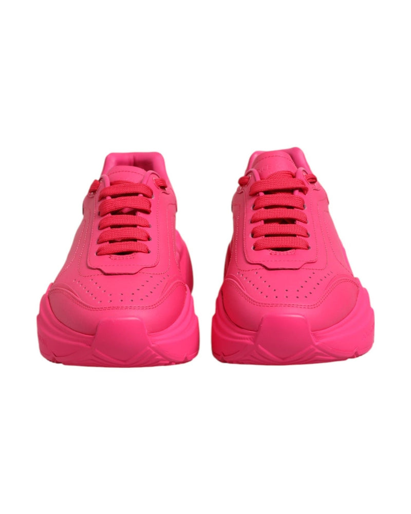 Dolce & Gabbana Pink Leather Daymaster Low Top Sneakers Shoes Glam Steals