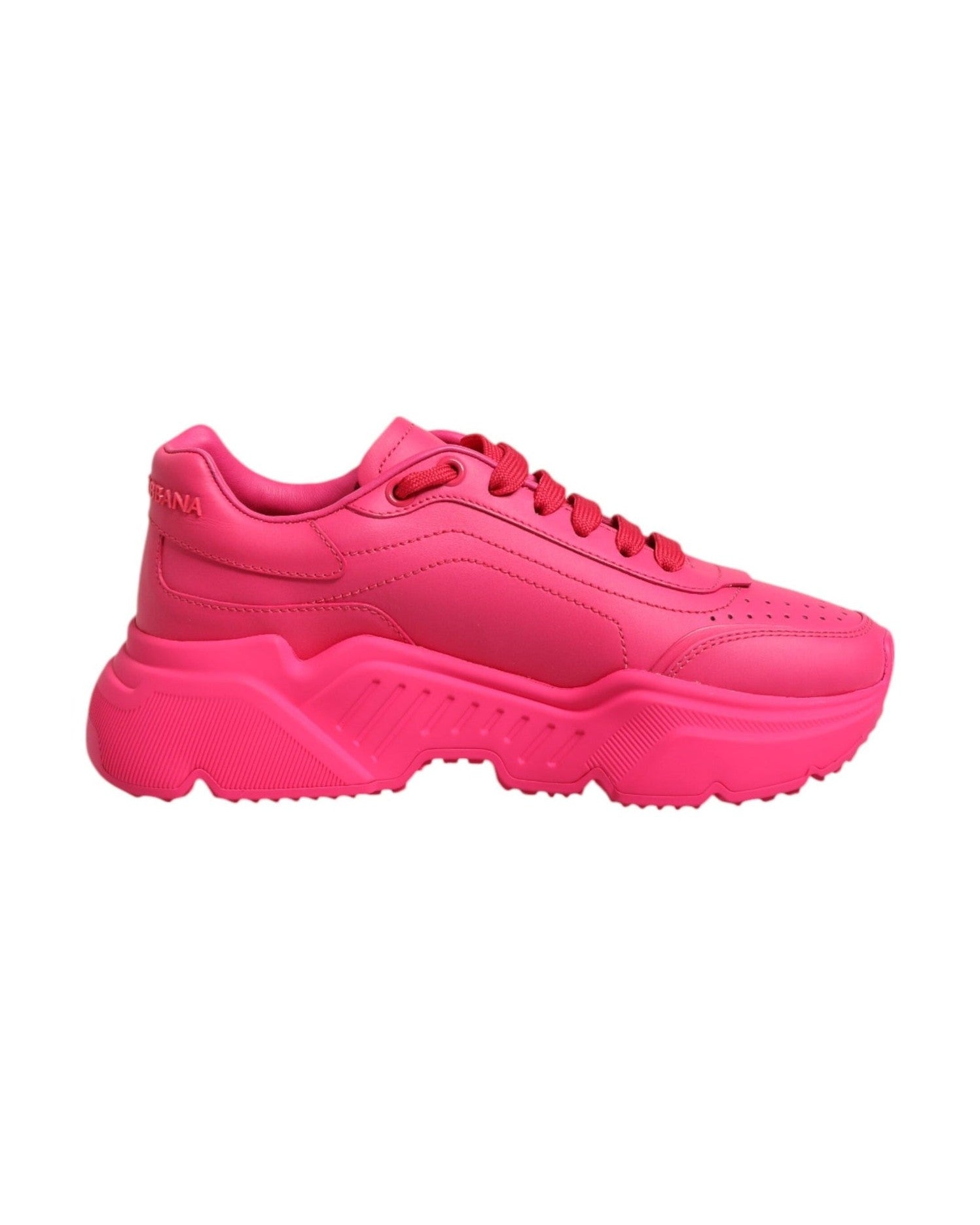 Dolce & Gabbana Pink Leather Daymaster Low Top Sneakers Shoes Glam Steals