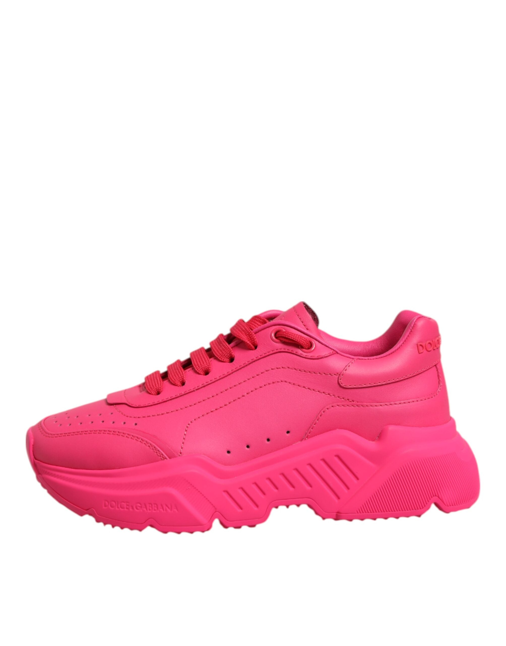 Dolce & Gabbana Pink Leather Daymaster Low Top Sneakers Shoes Glam Steals