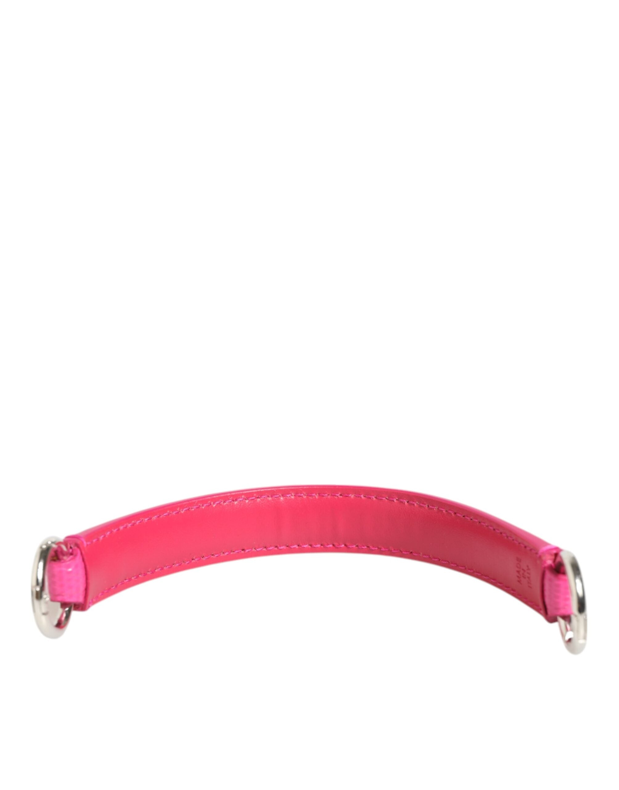 Dolce & Gabbana Pink Leather Embellished Bag Handle Women Shoulder Strap Glam Steals