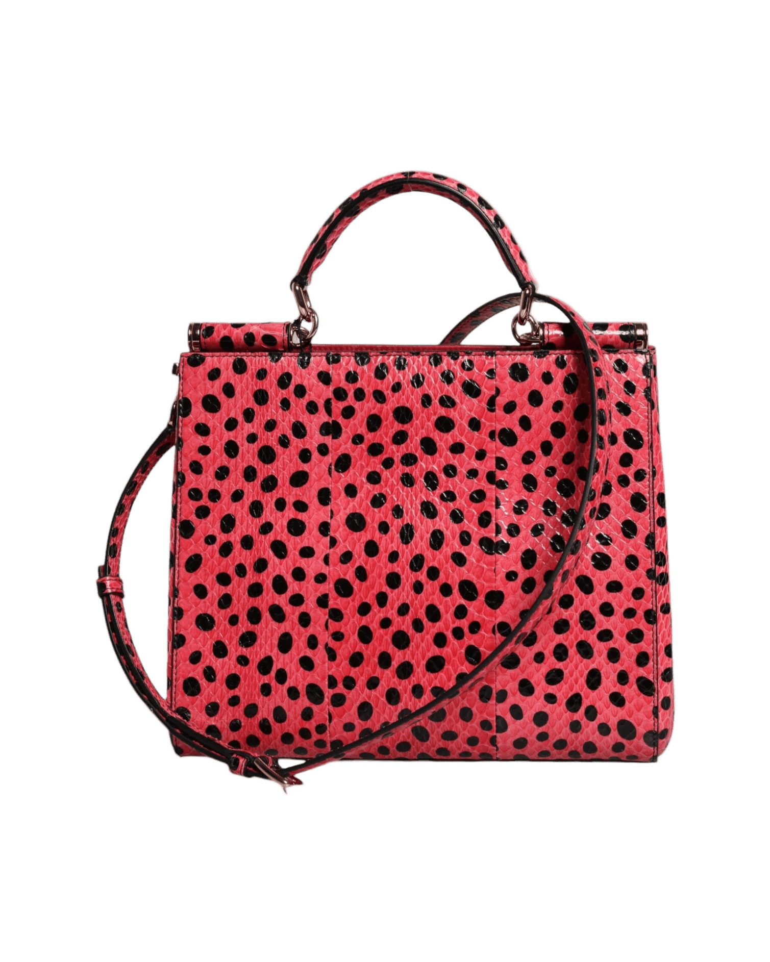 Dolce & Gabbana Pink Leather Exotic Top Handle Tote Crossbody Bag Glam Steals
