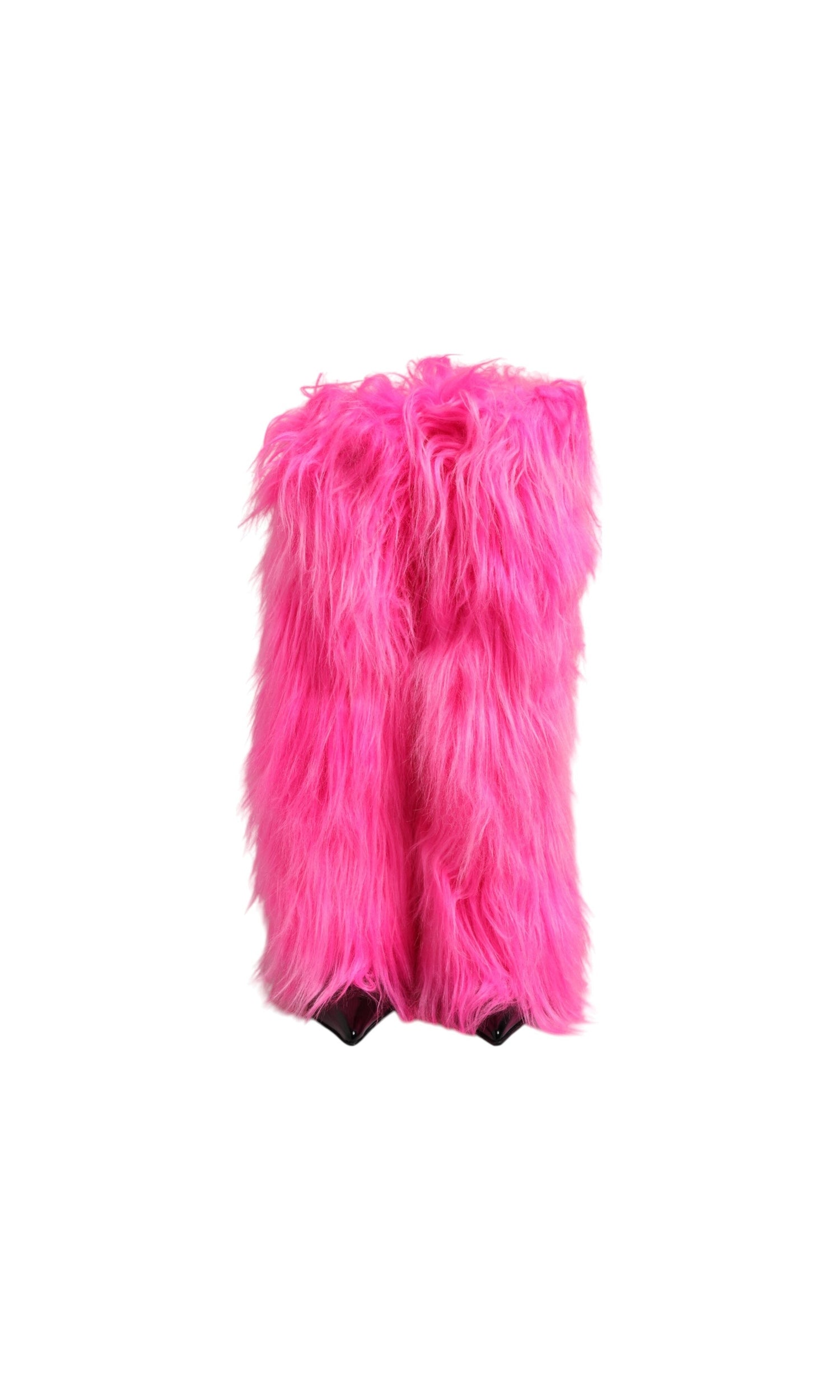Dolce & Gabbana Pink Leather Faux Fur Boots Glam Steals