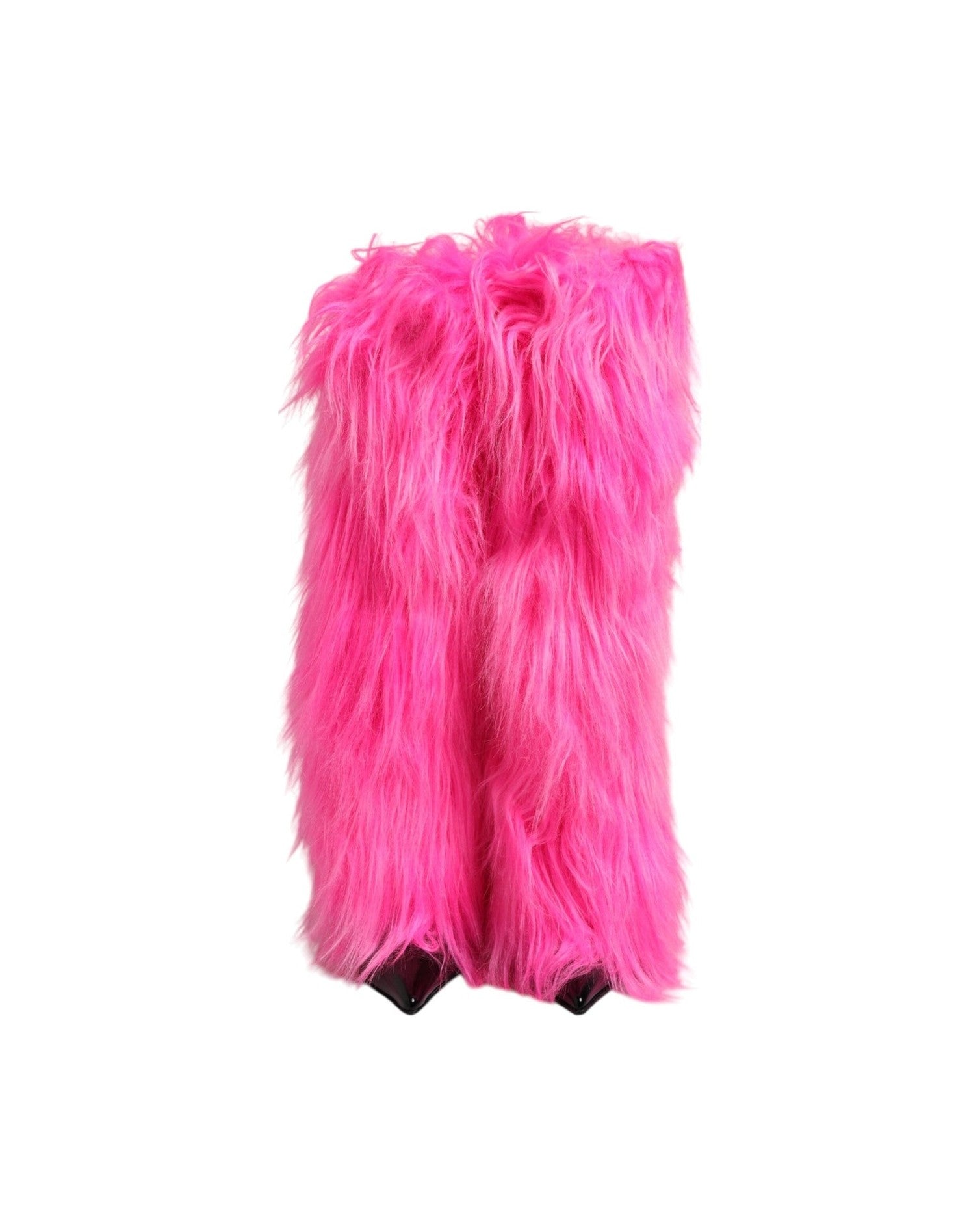 Dolce & Gabbana Pink Leather Faux Fur Boots Glam Steals