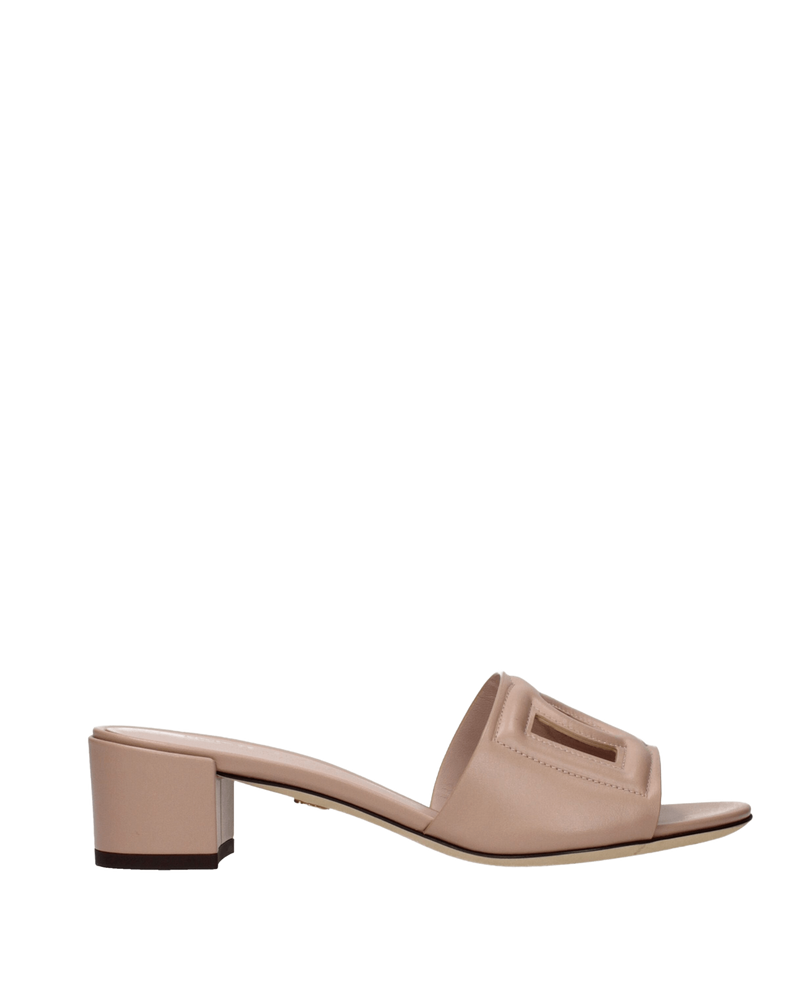 Dolce & Gabbana Pink Leather Flat Sandals Glam Steals