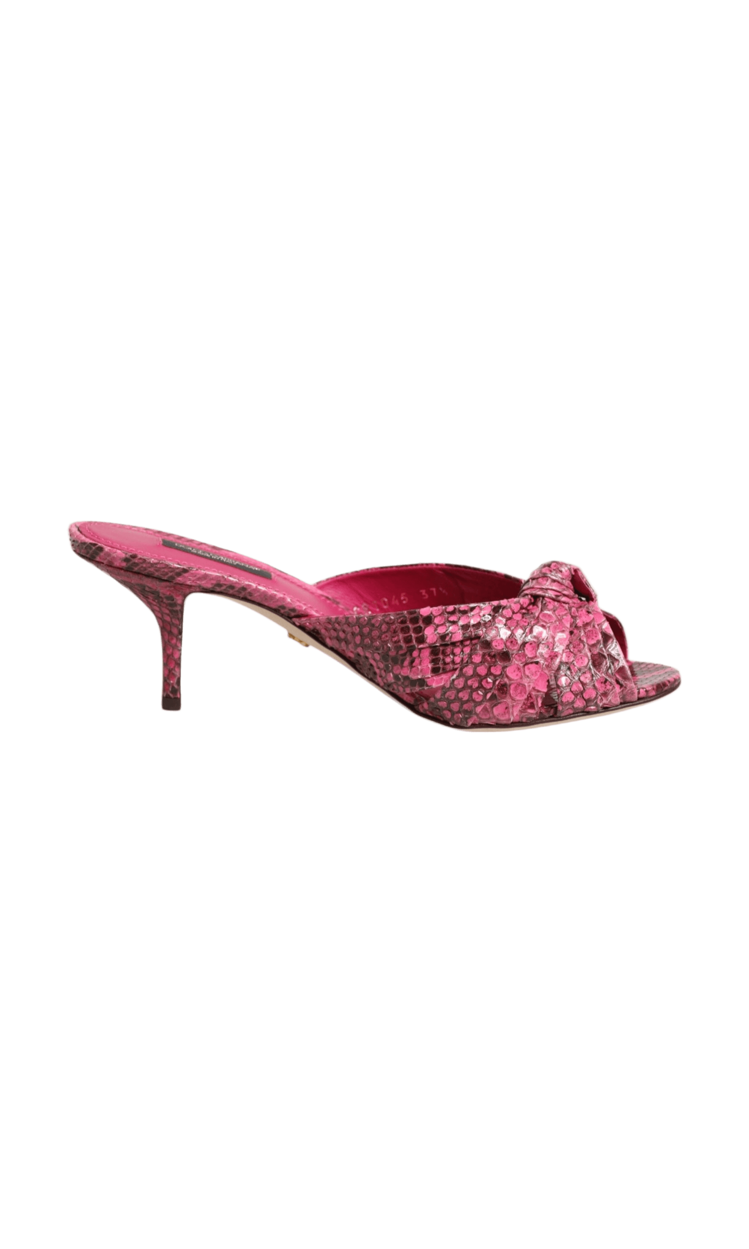 Dolce & Gabbana Pink Leather Heels Slides Sandals Shoes Glam Steals