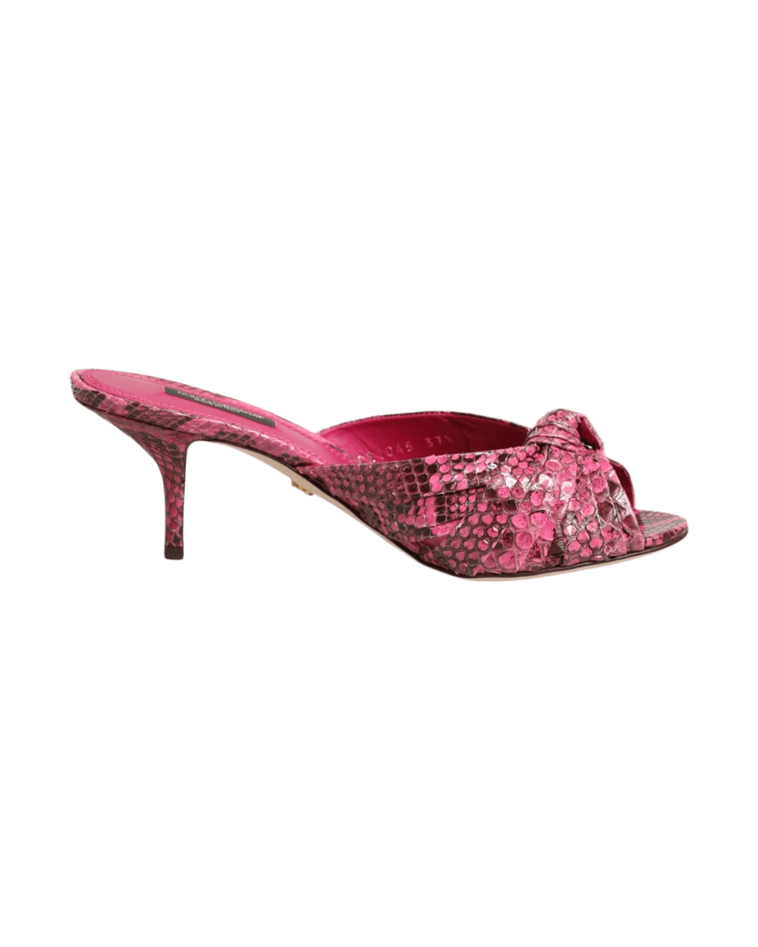Dolce & Gabbana Pink Leather Heels Slides Sandals Shoes Glam Steals