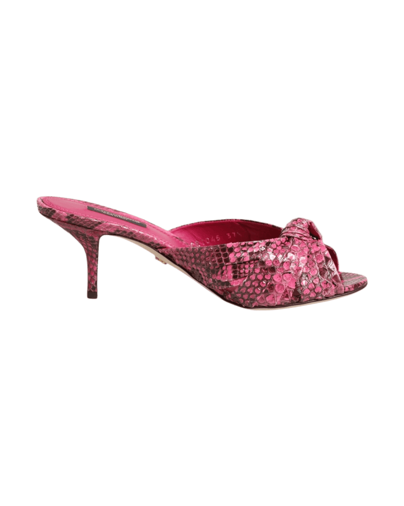 Dolce & Pink Gabbana Leather Heels Slides Sandals Shoes Glam Steals