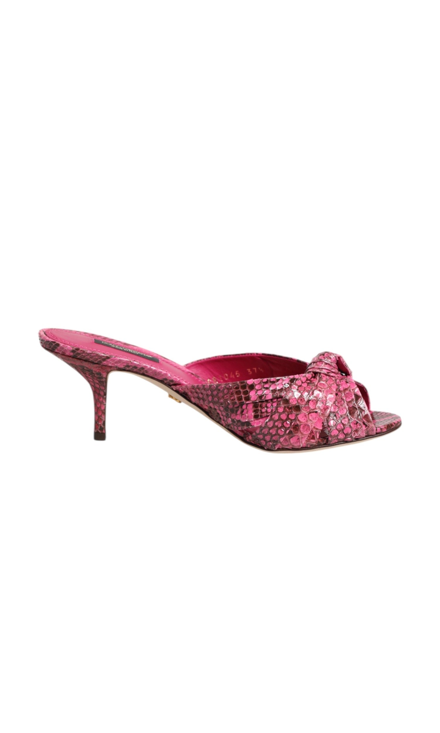 Dolce & Gabbana Pink Leather Heels Slides Sandals Shoes Glam Steals