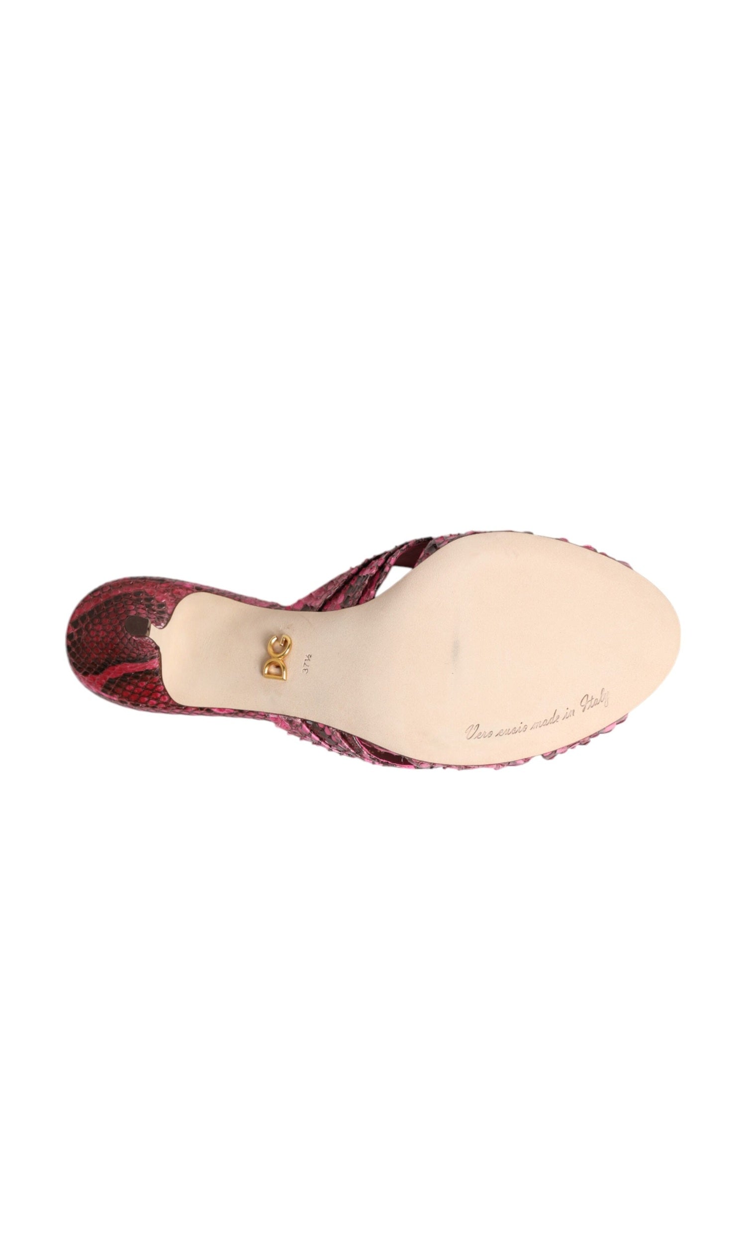 Dolce & Gabbana Pink Leather Heels Slides Sandals Shoes Glam Steals
