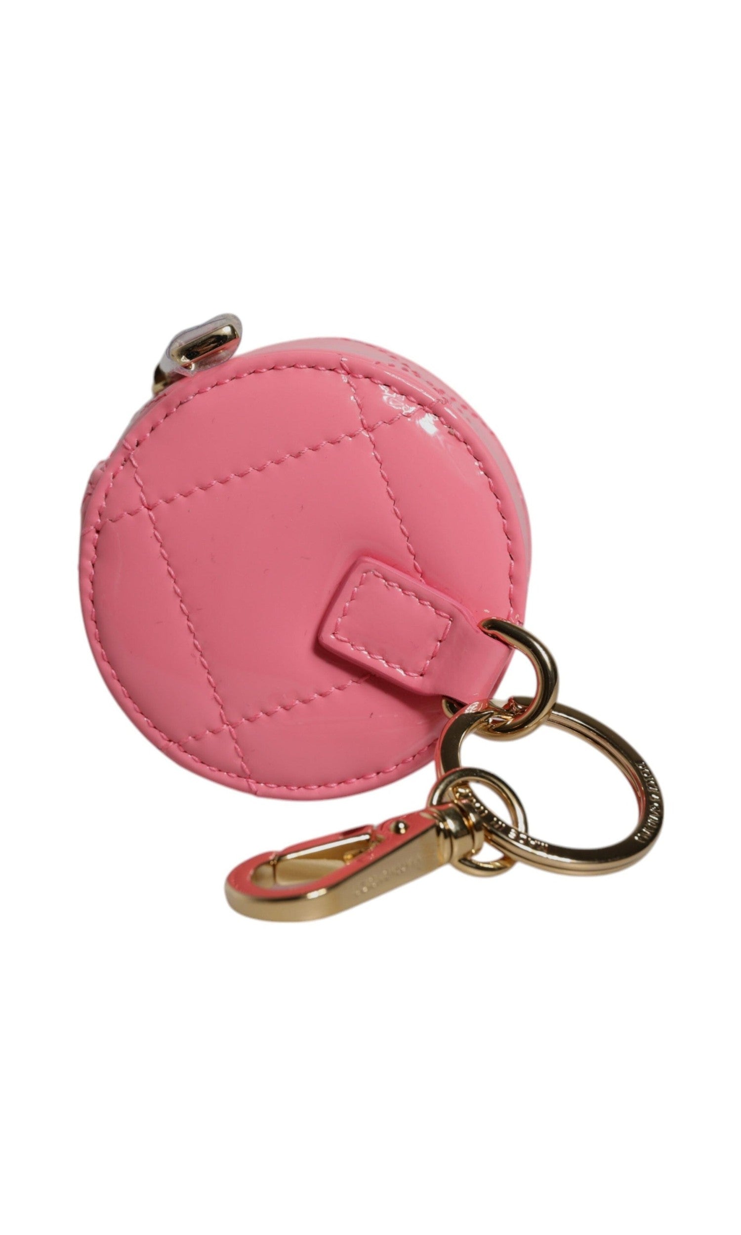 Dolce & Gabbana Pink Leather Lamb Dg Crystal Round Coin Purse Wallet Glam Steals