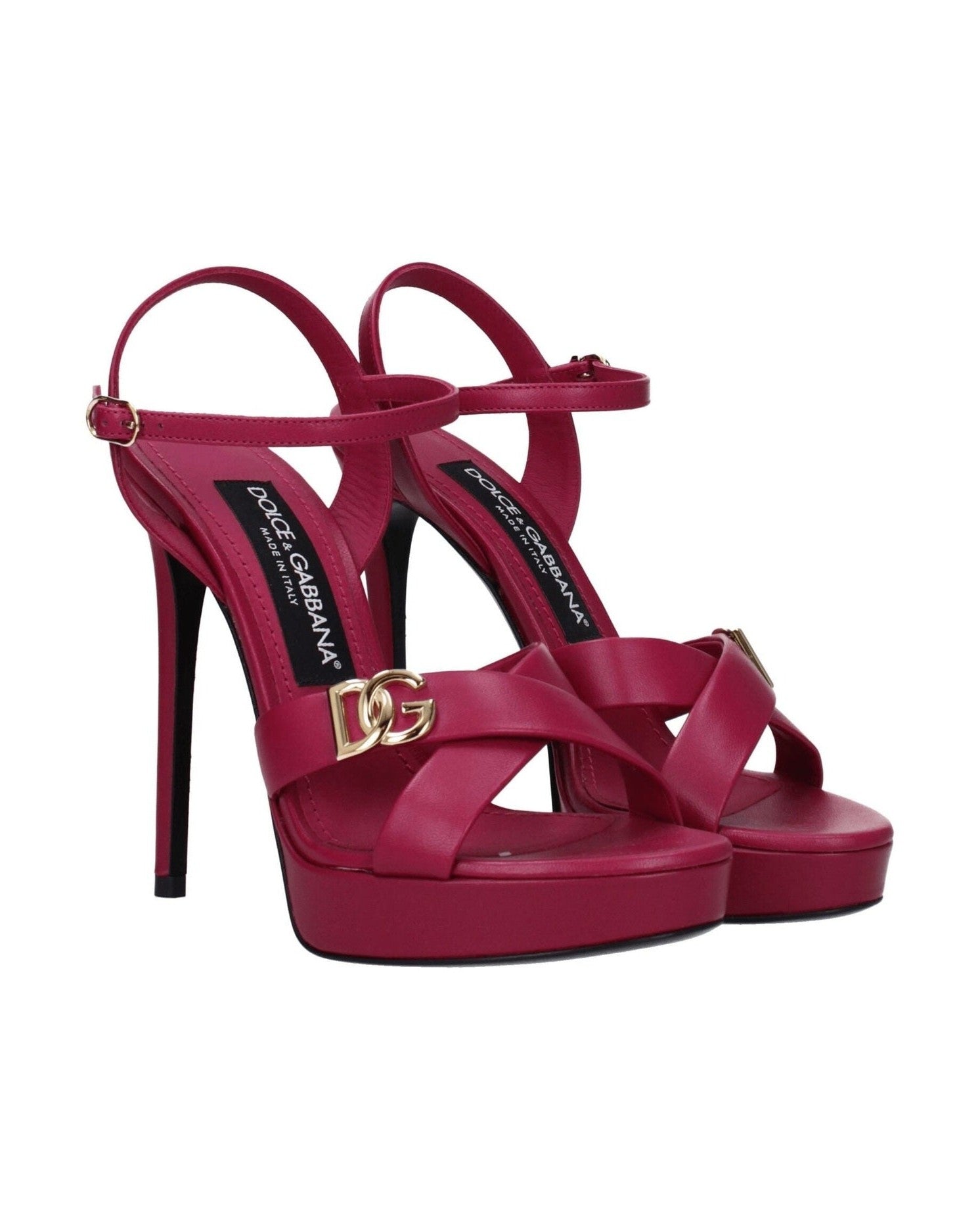 Dolce & Gabbana Pink Leather Platforms Glam Steals