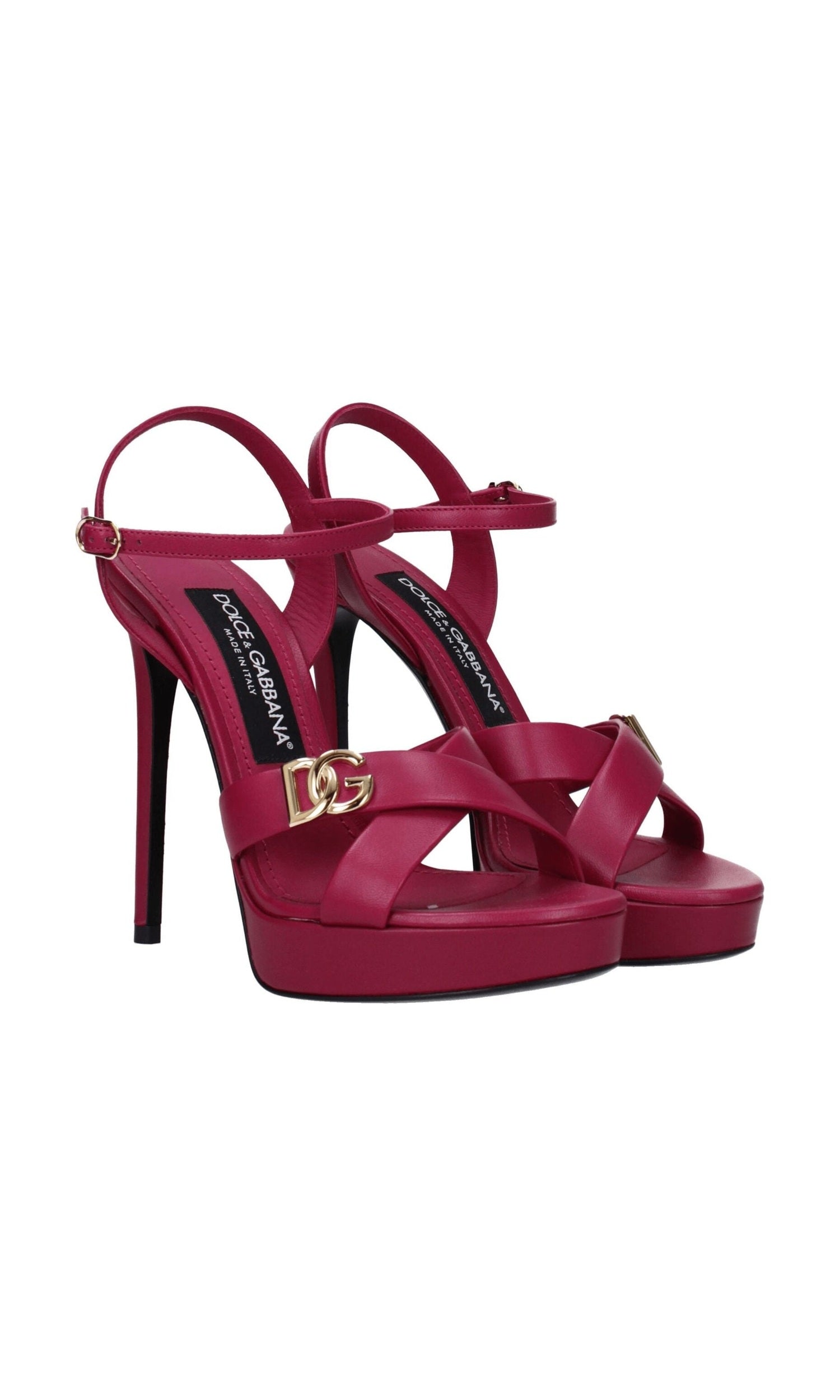 Dolce & Gabbana Pink Leather Platforms Glam Steals