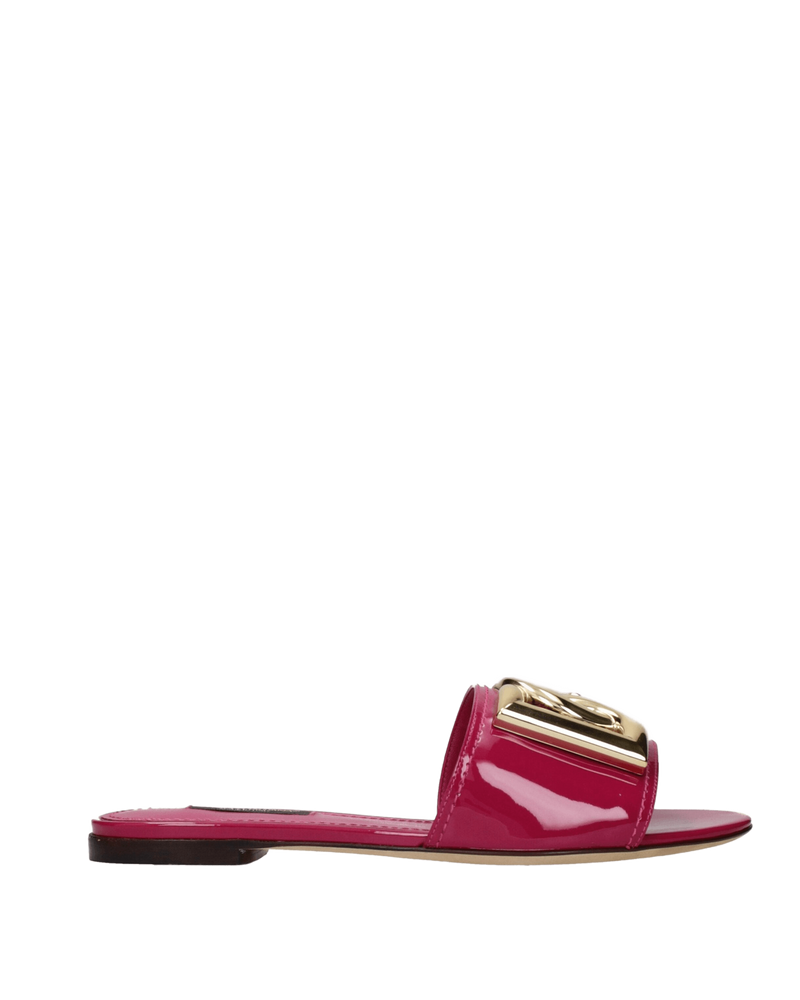 Dolce & Gabbana Pink Leather Slippers Glam Steals