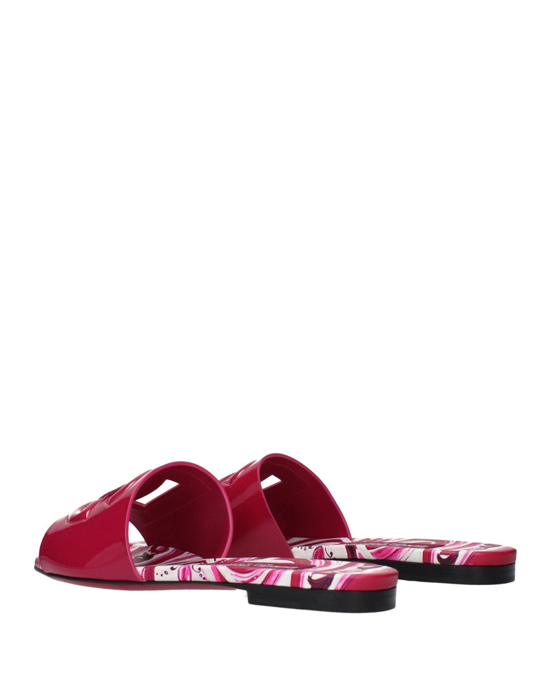 Dolce & Gabbana Pink Leather Slippers Glam Steals
