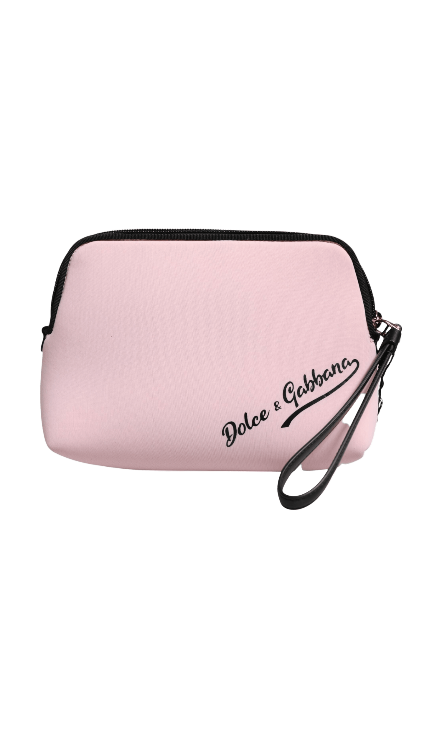 Dolce & Gabbana Pink Nylon Solid Dg Logo Print Clutch Zip Borse Pouch Bag Glam Steals