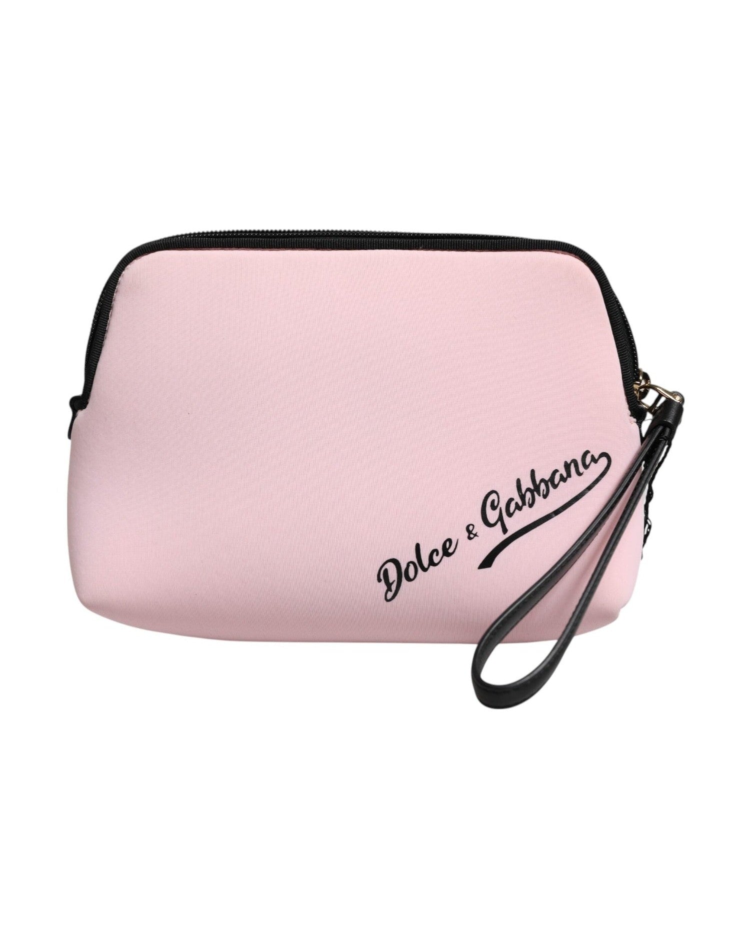 Dolce & Gabbana Pink Nylon Solid Dg Logo Print Clutch Zip Borse Pouch Bag Glam Steals