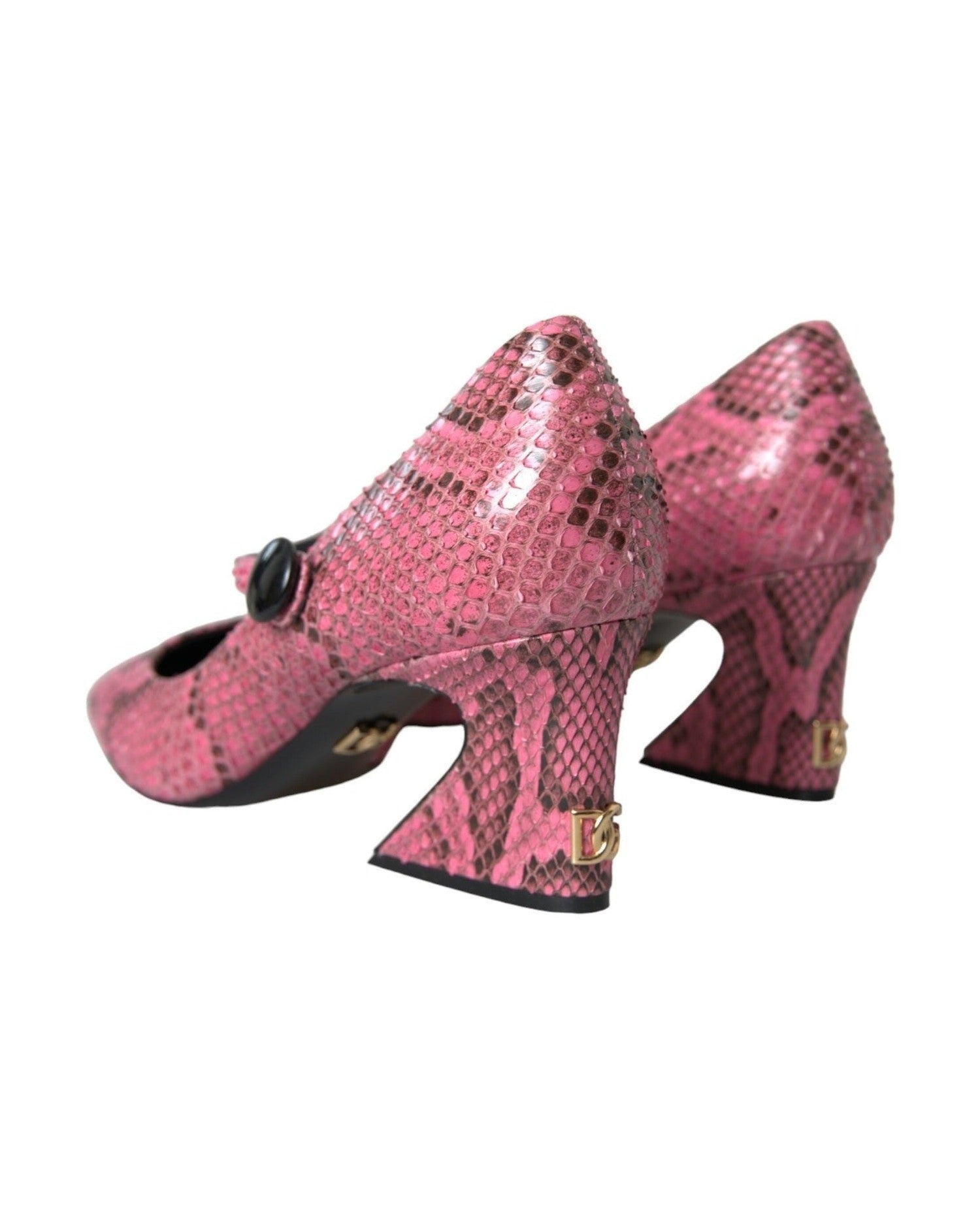 Dolce & Gabbana Pink Python Leather Mary Jane Heels Shoes Heels