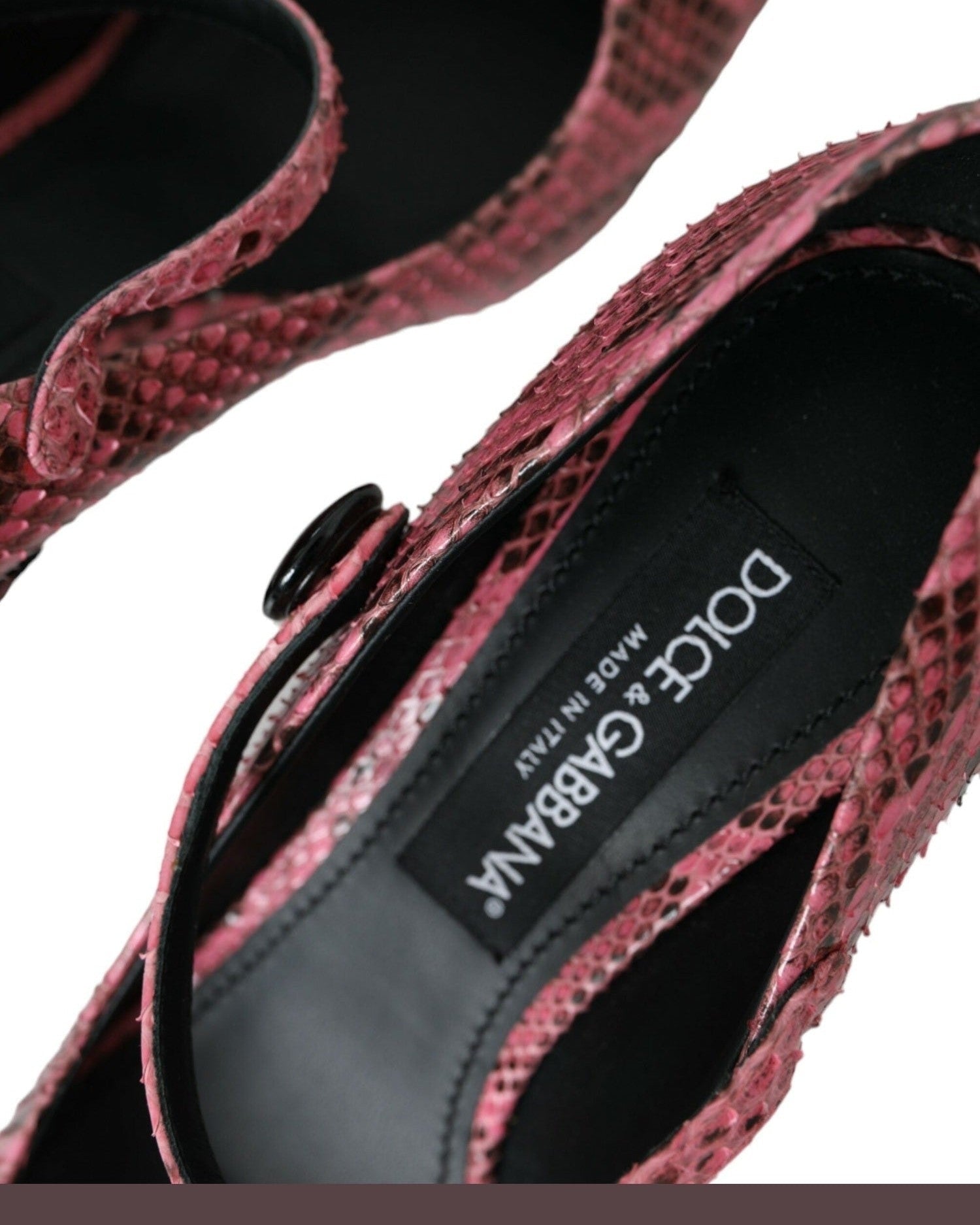 Dolce & Gabbana Pink Python Leather Mary Jane Heels Shoes Heels