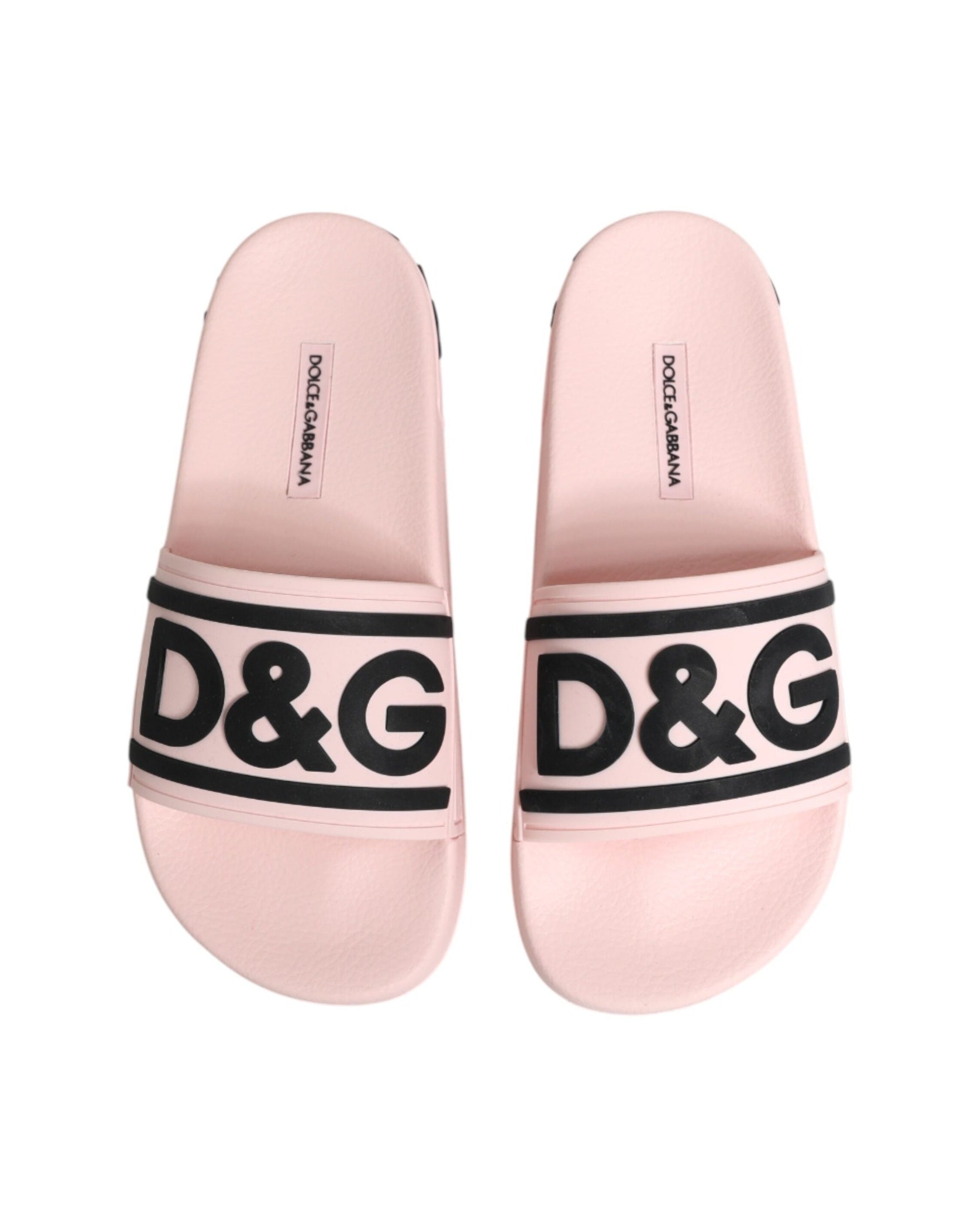 Dolce & Gabbana Pink Rubber Slides Sandals Beachwear Shoes Glam Steals