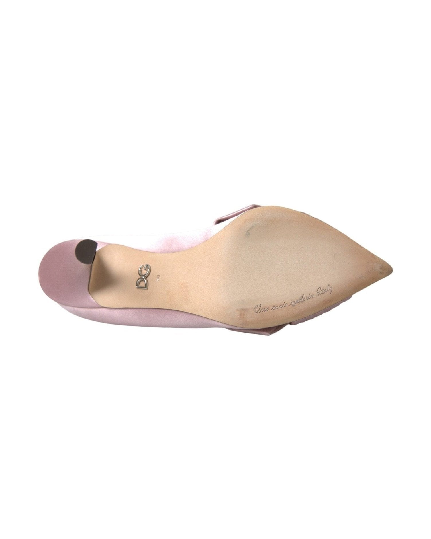 Dolce & Gabbana Pink Satin Crystal High Heels Pumps Shoes Heels