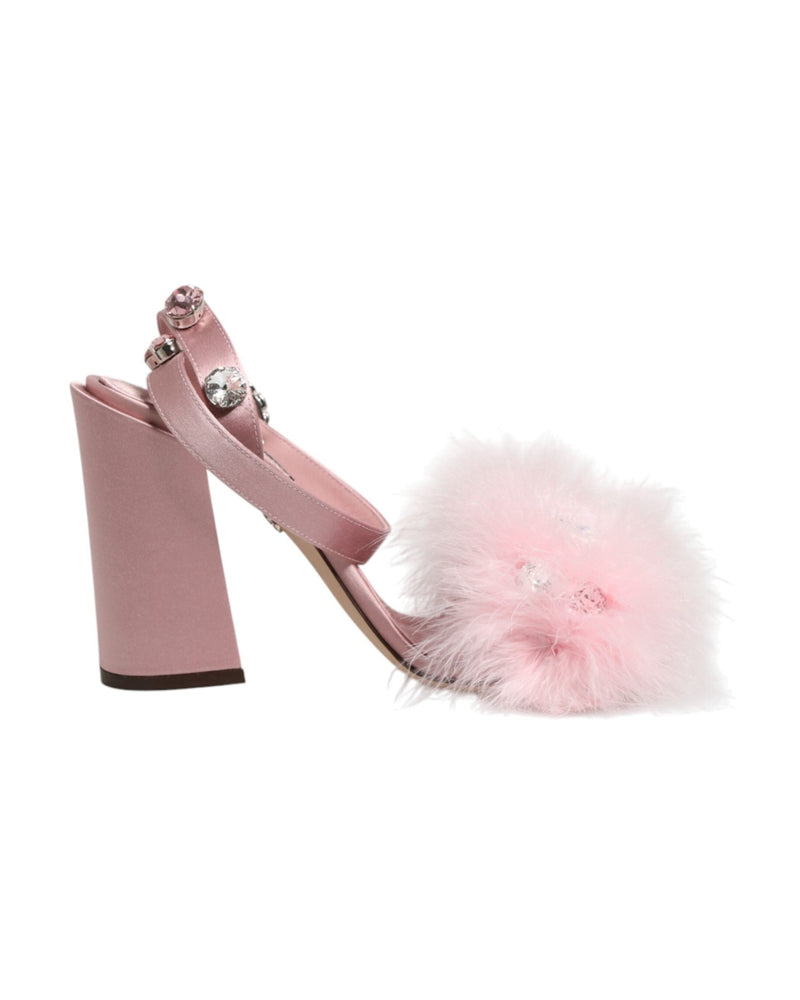 Dolce & Gabbana Pink Sequined Ankle Strap Sandals Shoes Glam Steals