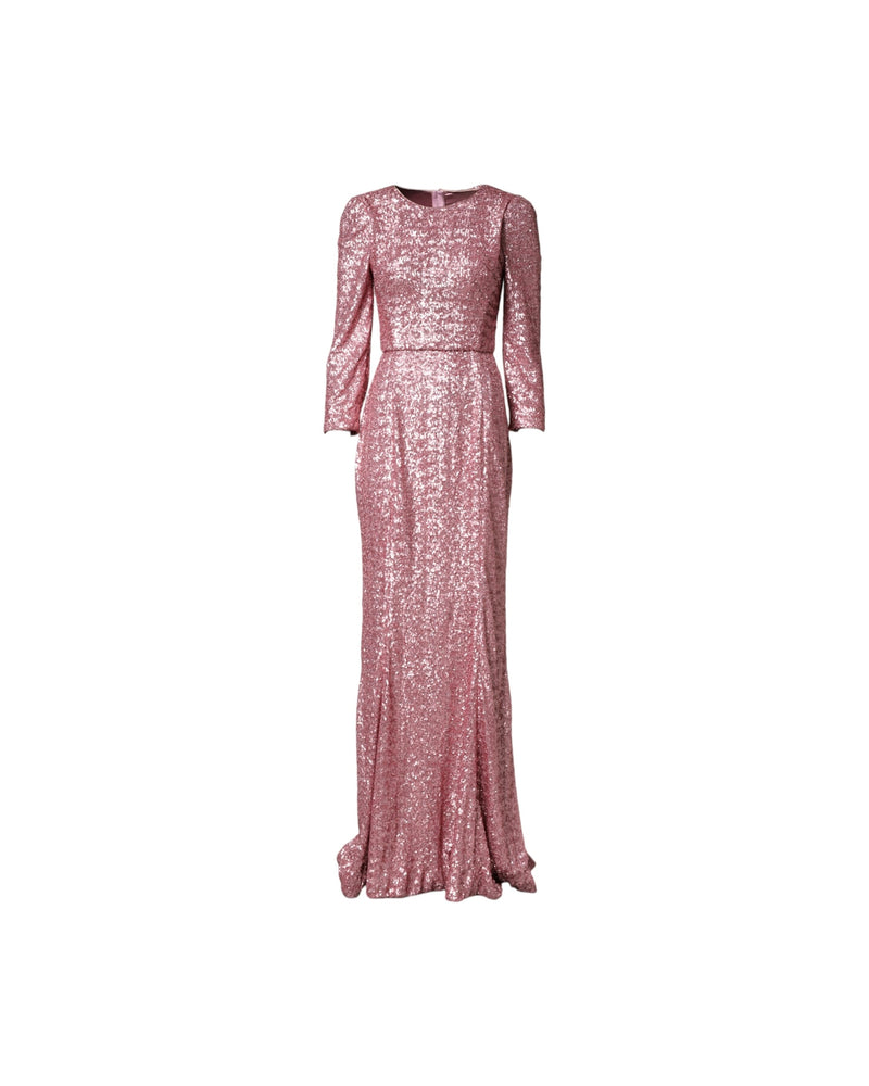 Dolce & Gabbana Pink Sequinned Mermaid Long Gown Dress Glam Steals