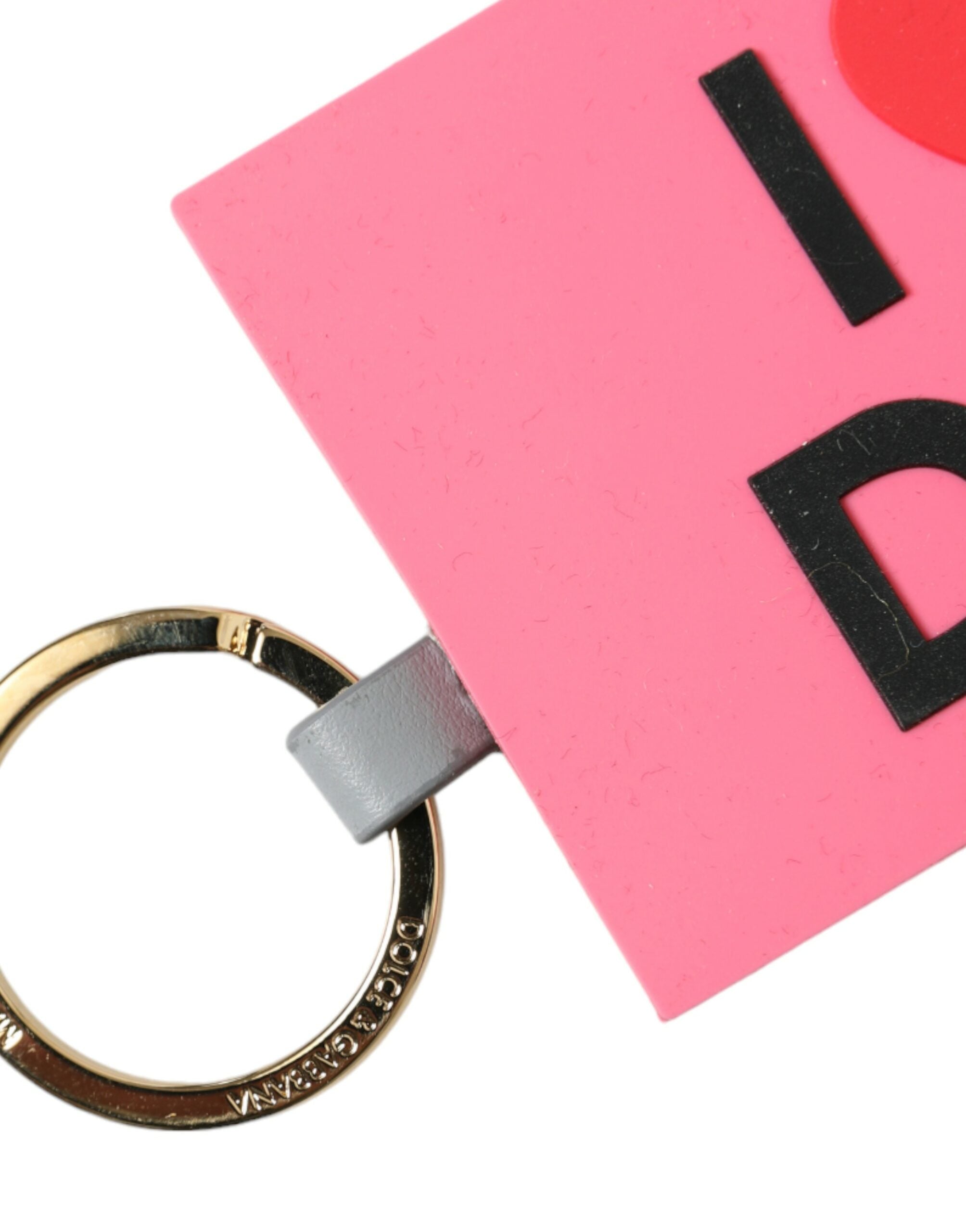 Dolce & Gabbana Pink Silicone Dg Logo Gold Brass Keychain Glam Steals