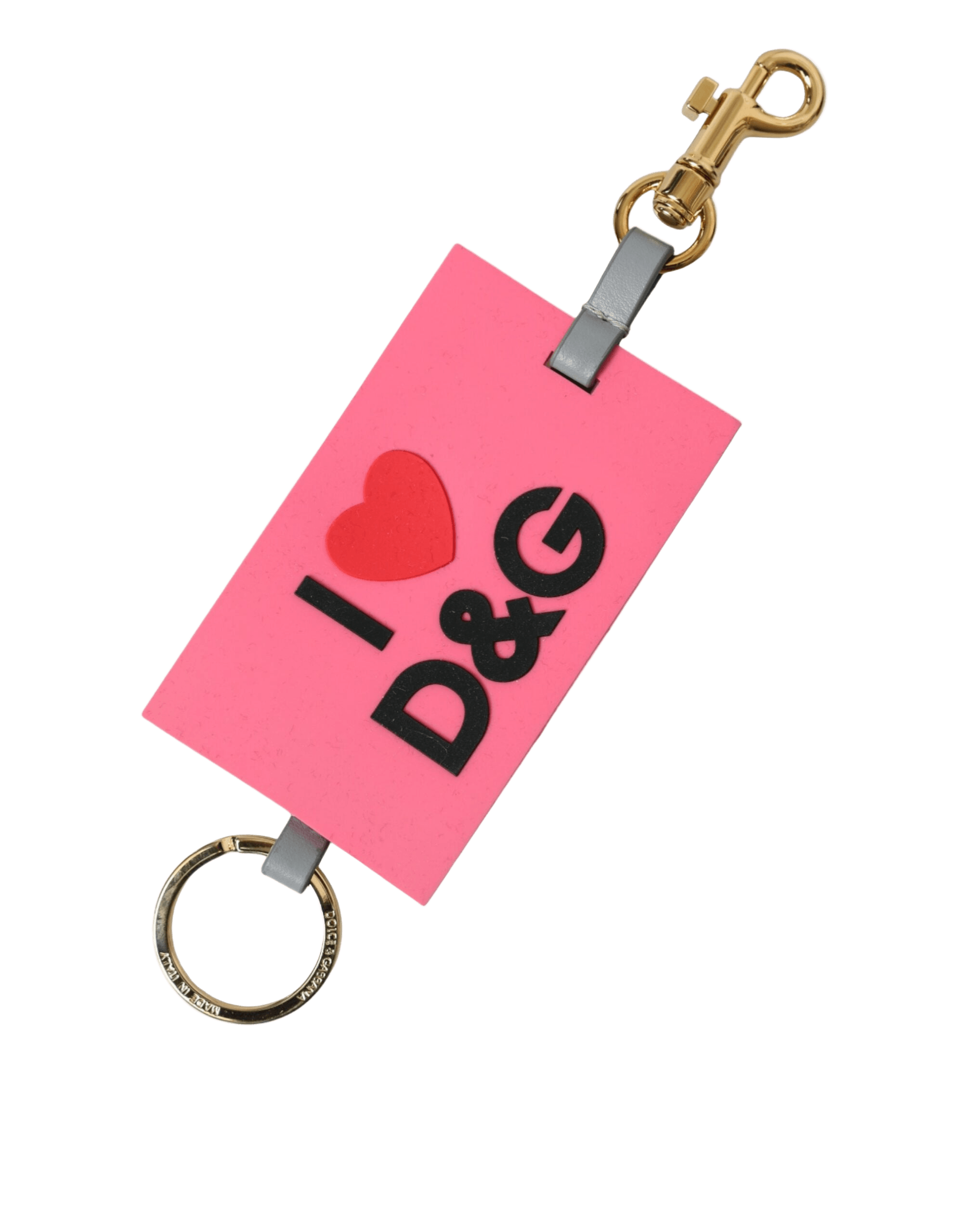 Dolce & Gabbana Pink Silicone Dg Logo Gold Brass Keychain Glam Steals
