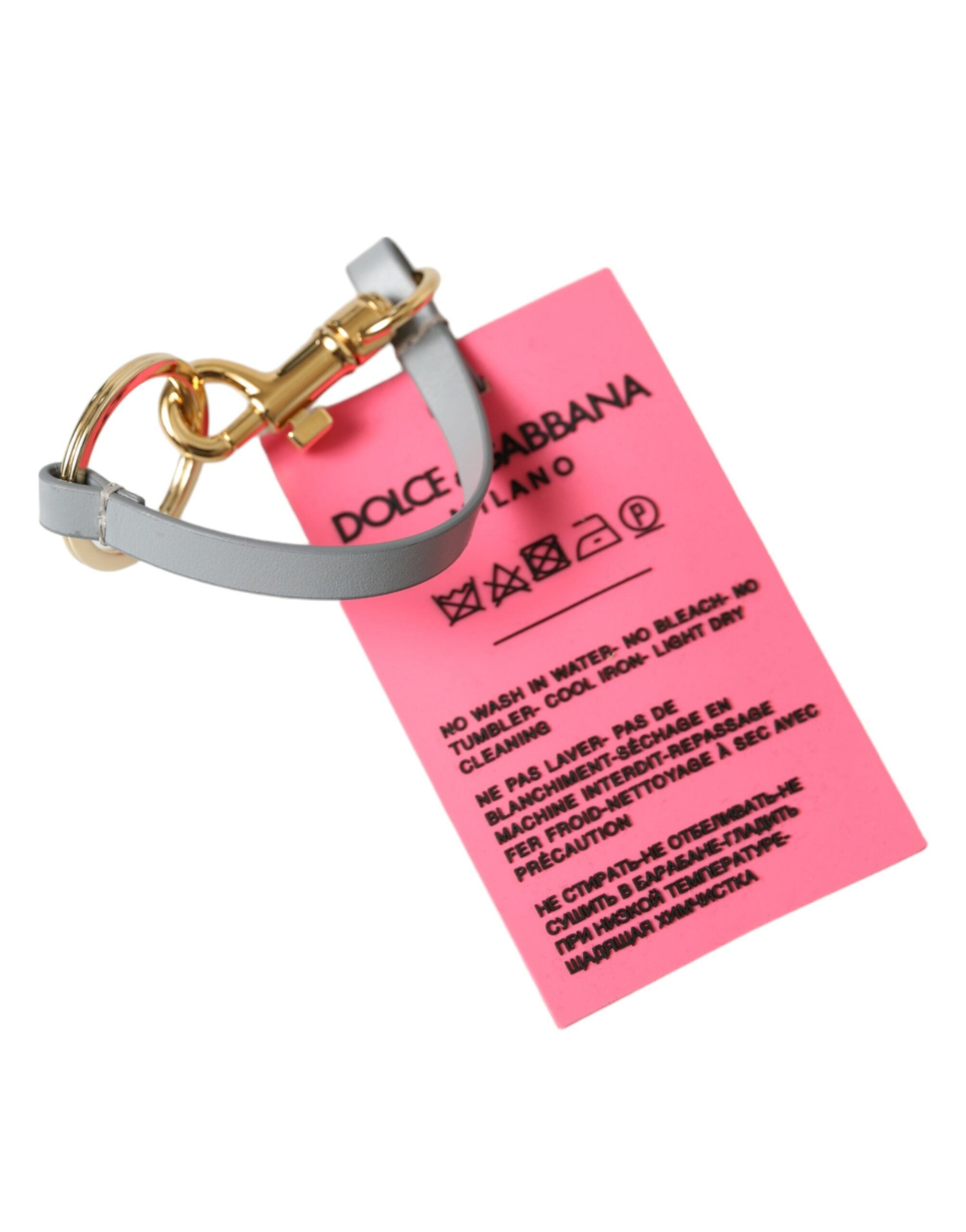Dolce & Gabbana Pink Silicone Dg Logo Gold Brass Keychain Glam Steals