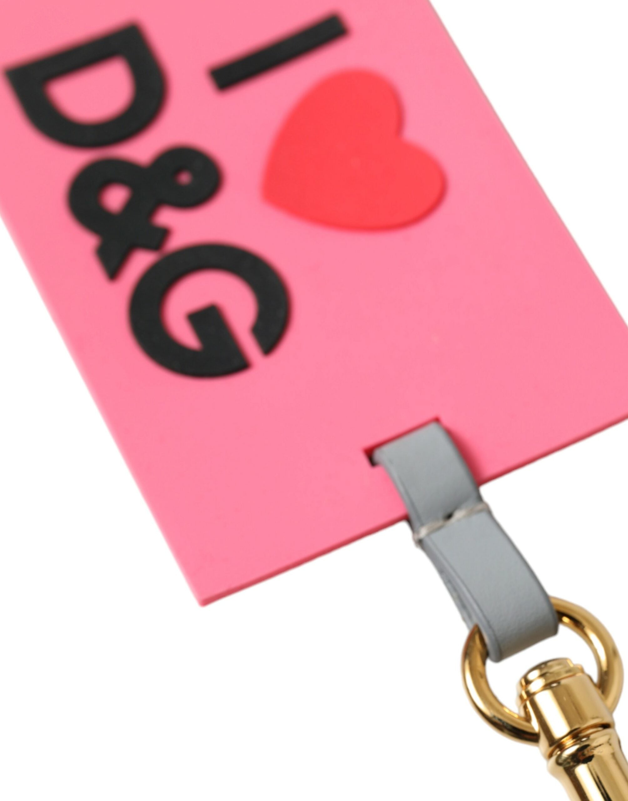 Dolce & Gabbana Pink Silicone Dg Logo Gold Brass Keychain Glam Steals