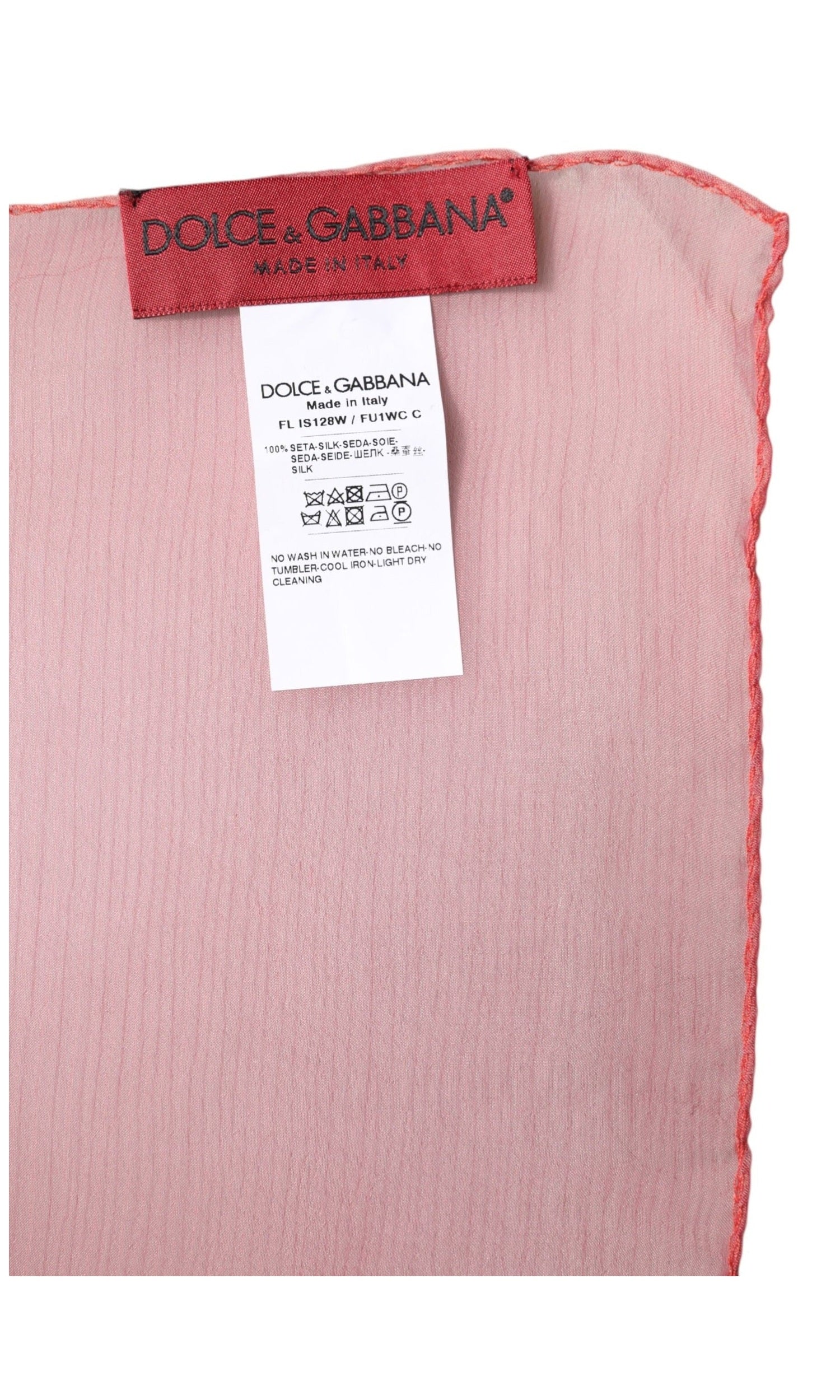 Dolce & Gabbana Pink Silk Rectangle Women Wrap Shawl Scarf Glam Steals