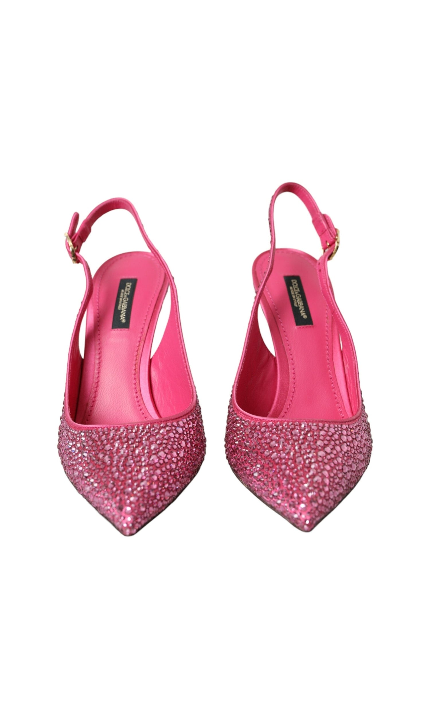 Dolce & Gabbana Pink Slingbacks Crystal Pumps Shoes Glam Steals