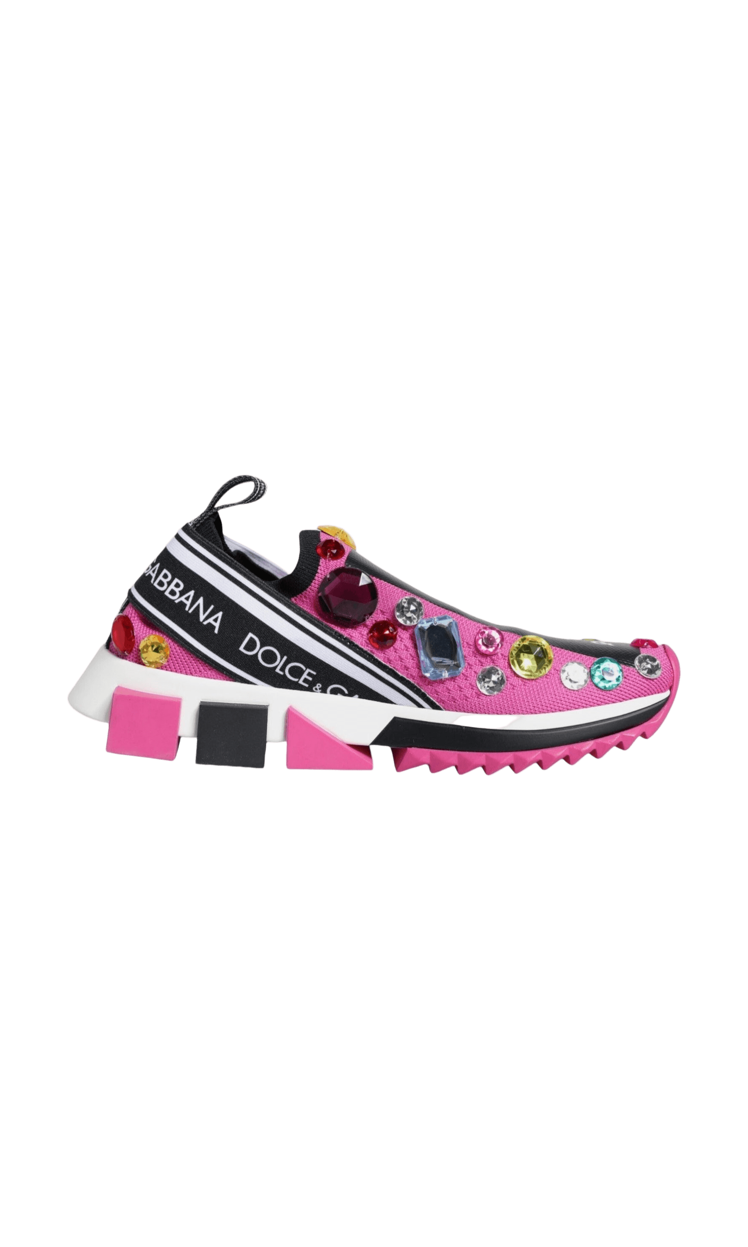Dolce & Gabbana Pink Sorrento Crystals Low Top Sneakers Shoes Glam Steals