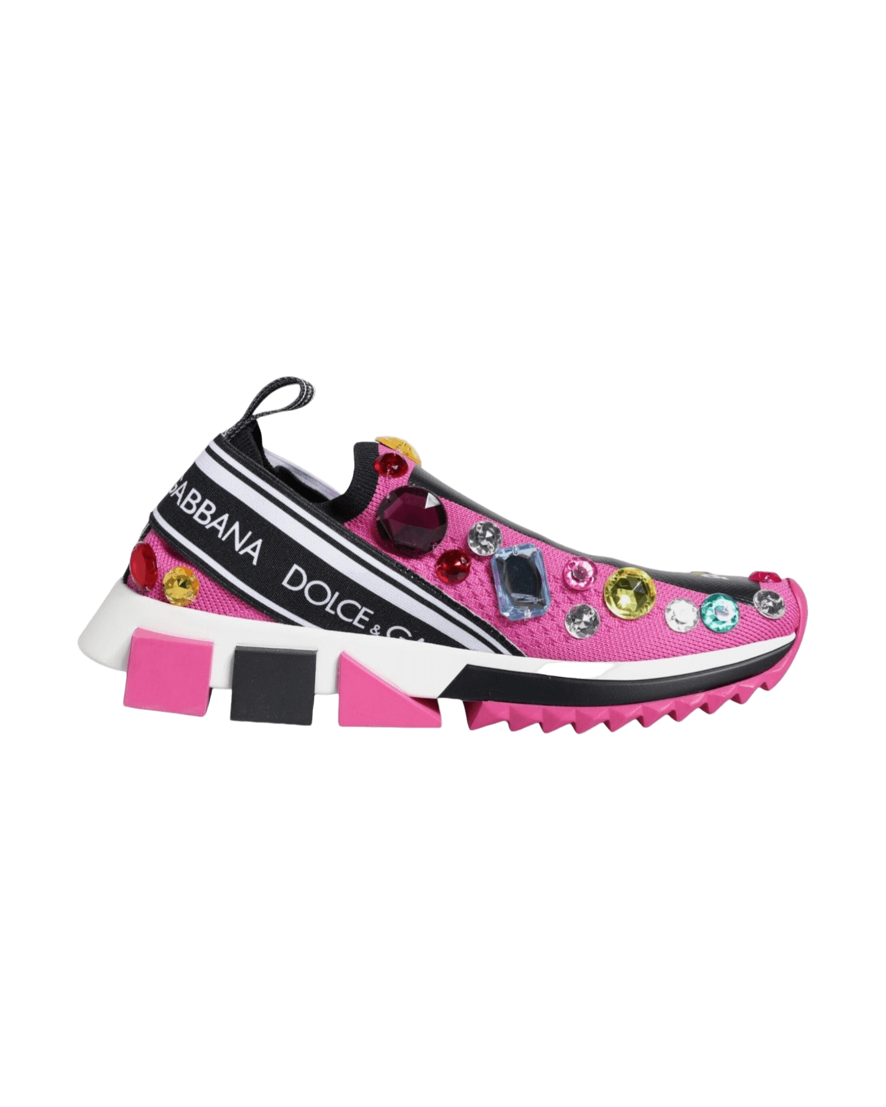 Dolce & Gabbana Pink Sorrento Crystals Low Top Sneakers Shoes Glam Steals