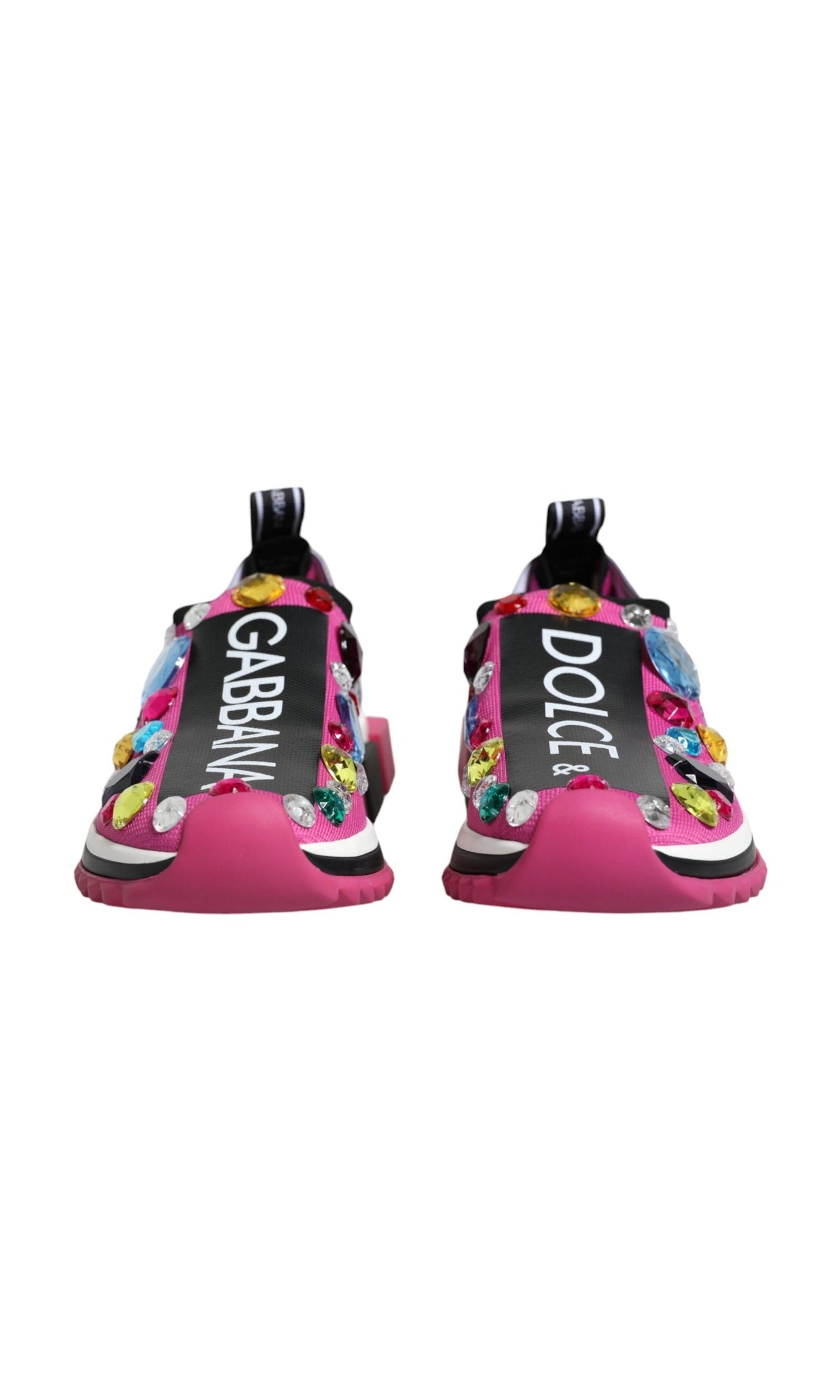 Dolce & Gabbana Pink Sorrento Crystals Low Top Sneakers Shoes Glam Steals