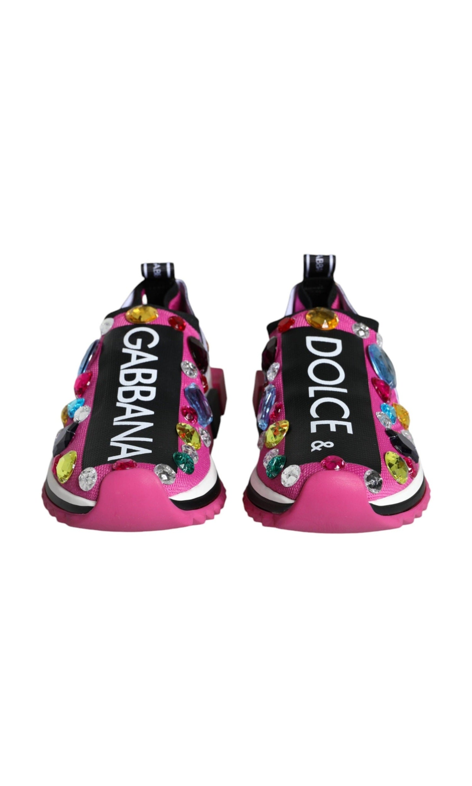 Dolce & Gabbana Pink Sorrento Crystals Low Top Sneakers Shoes Glam Steals